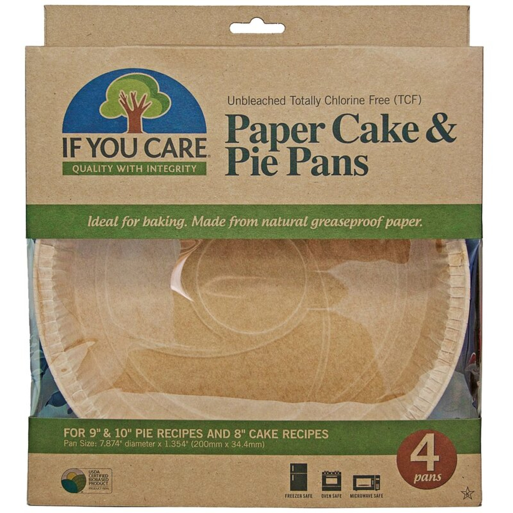 Forme de copt rotunde din hartie nealbita (fara clor) pentru tarte 4buc If You Care