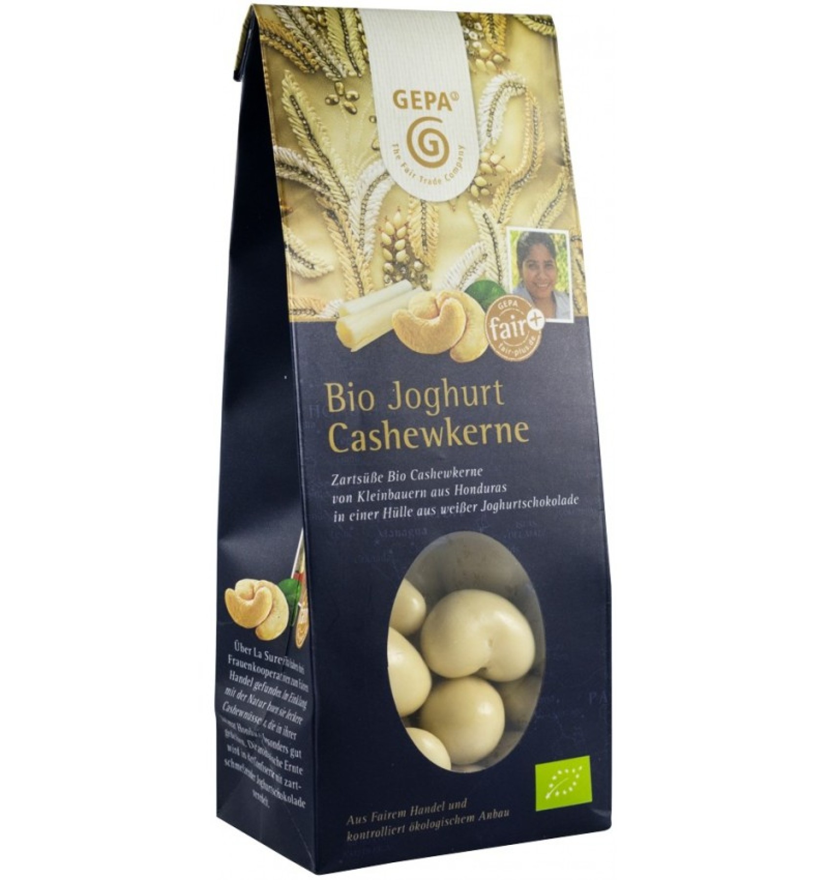 Caju glazurat cu ciocolata alba, bio, 100 g