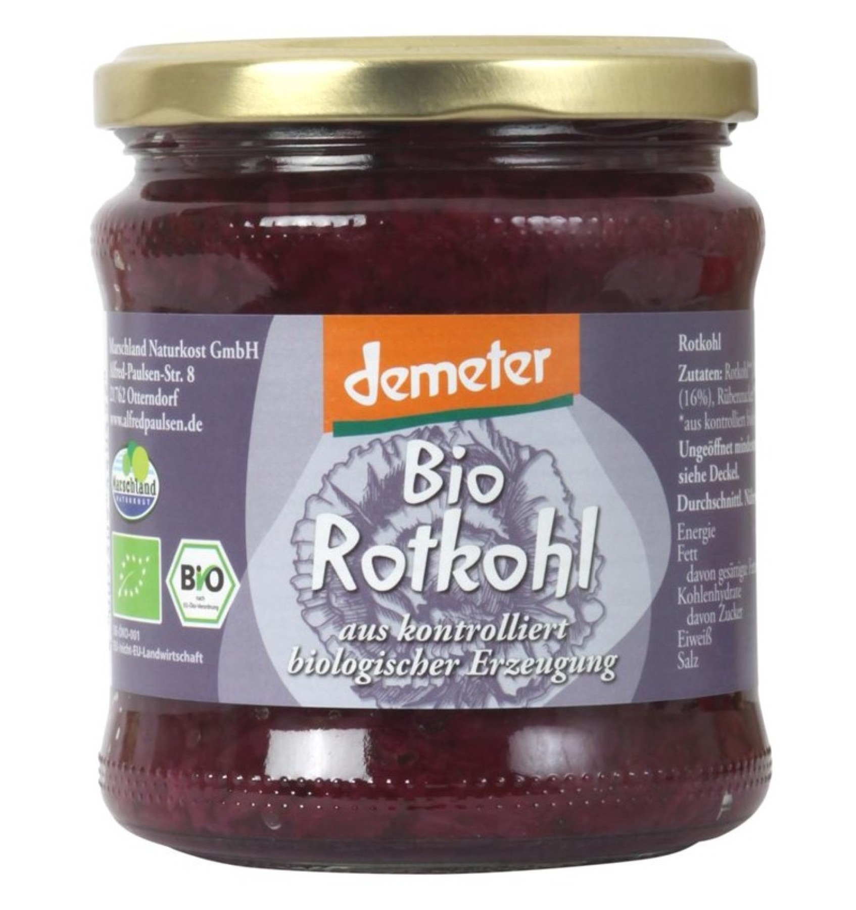 Varza rosie murata bio si demeter, 350 g/335 g