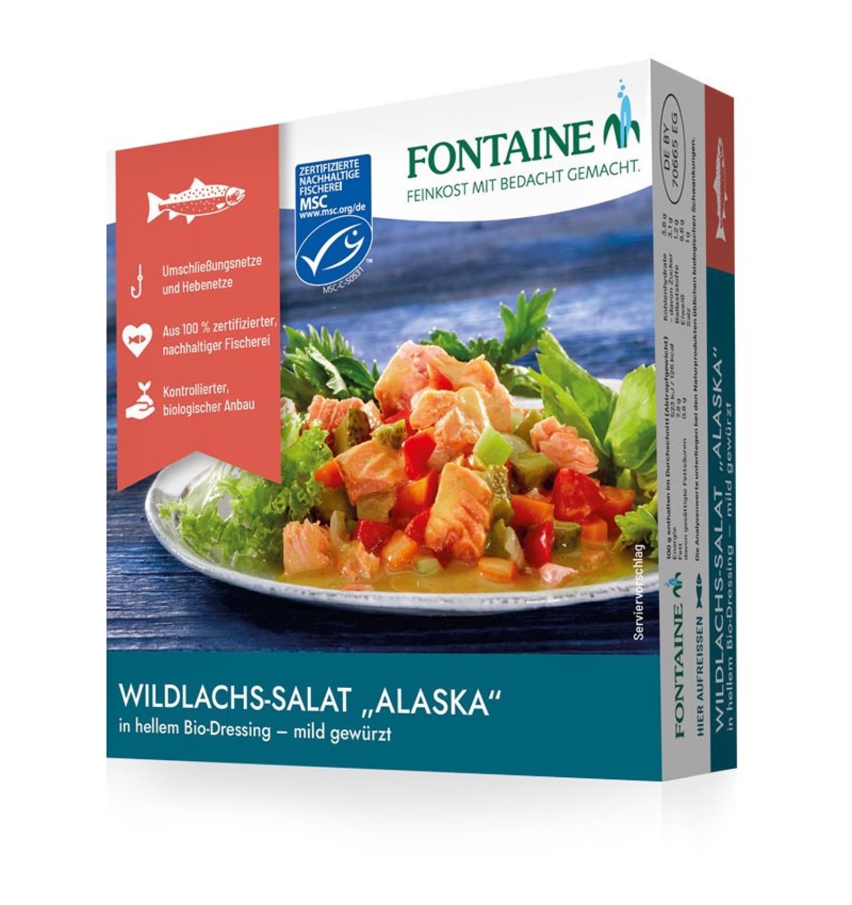 Salata de somon salbatic Alaska in dressing bio usor condimentat - 200 g