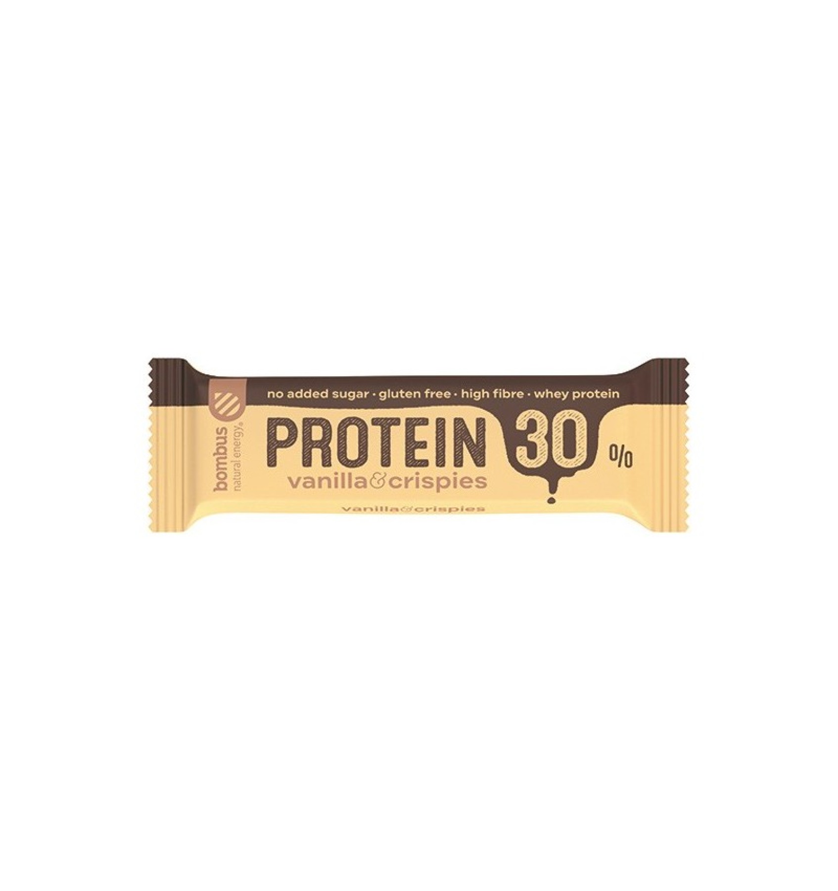 BATON PROTEIC CU VANILIE SI CRISPIES, 30% PROTEINE, 50G