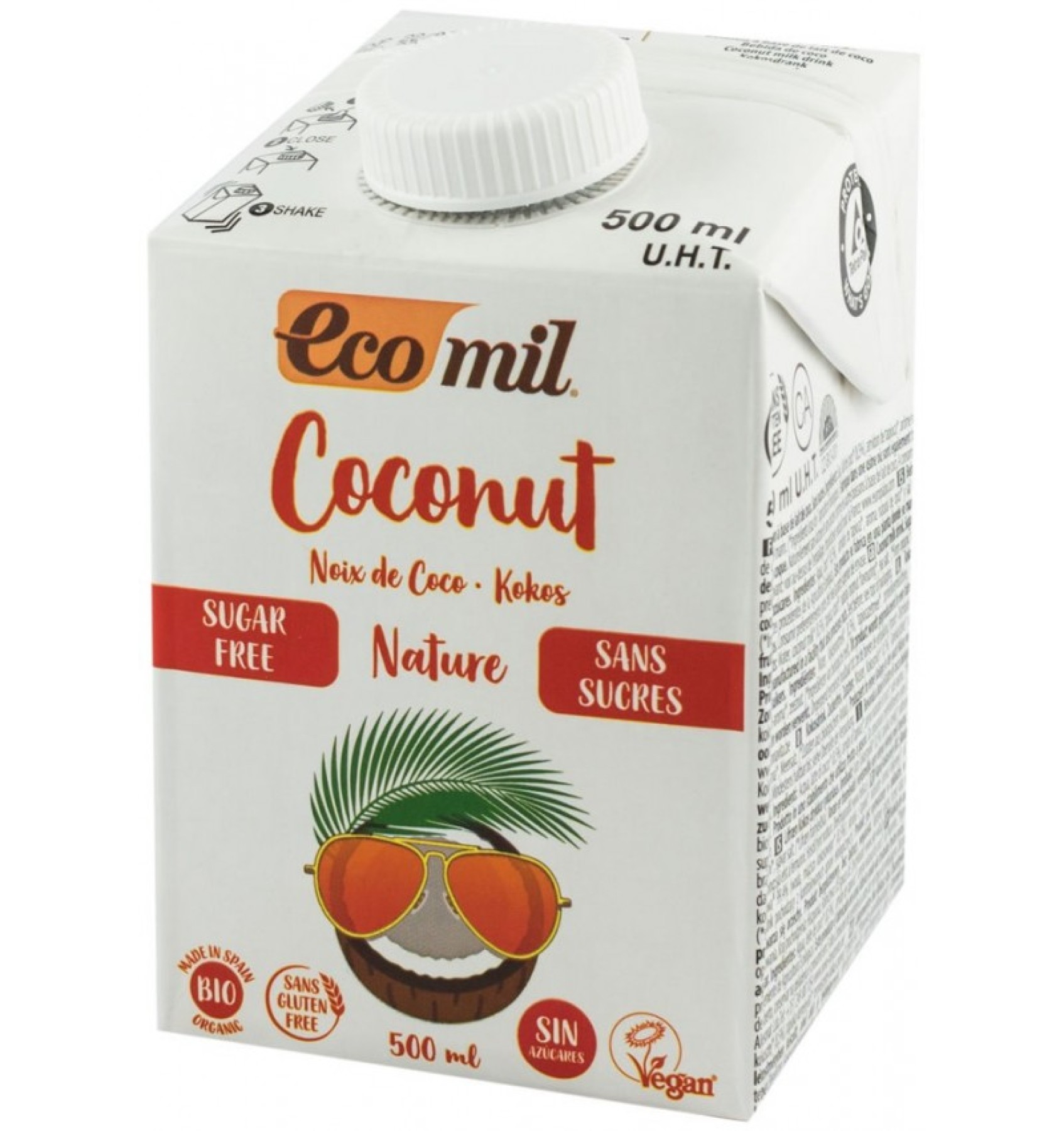 Bautura vegetala bio de cocos, natur, fara zahar, 500 ml
