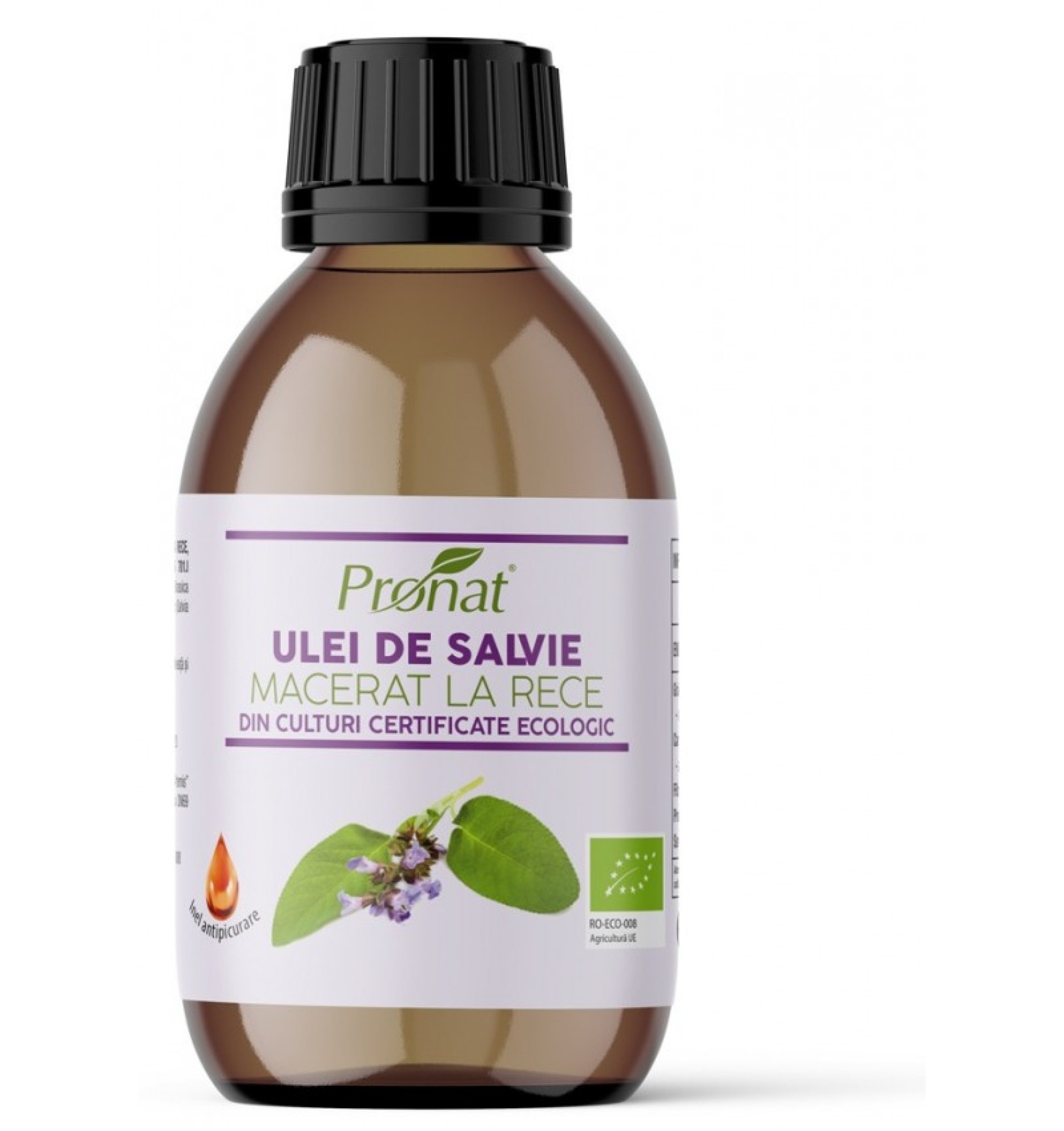 Ulei BIO de salvie macerat la rece, 100 ml