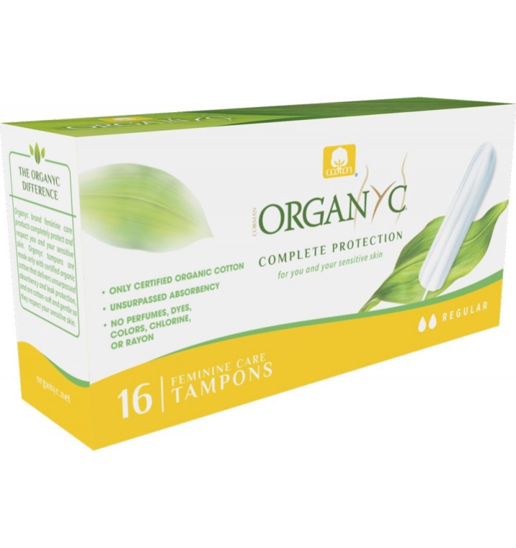 Tampoane REGULAR din bumbac organic 16 buc