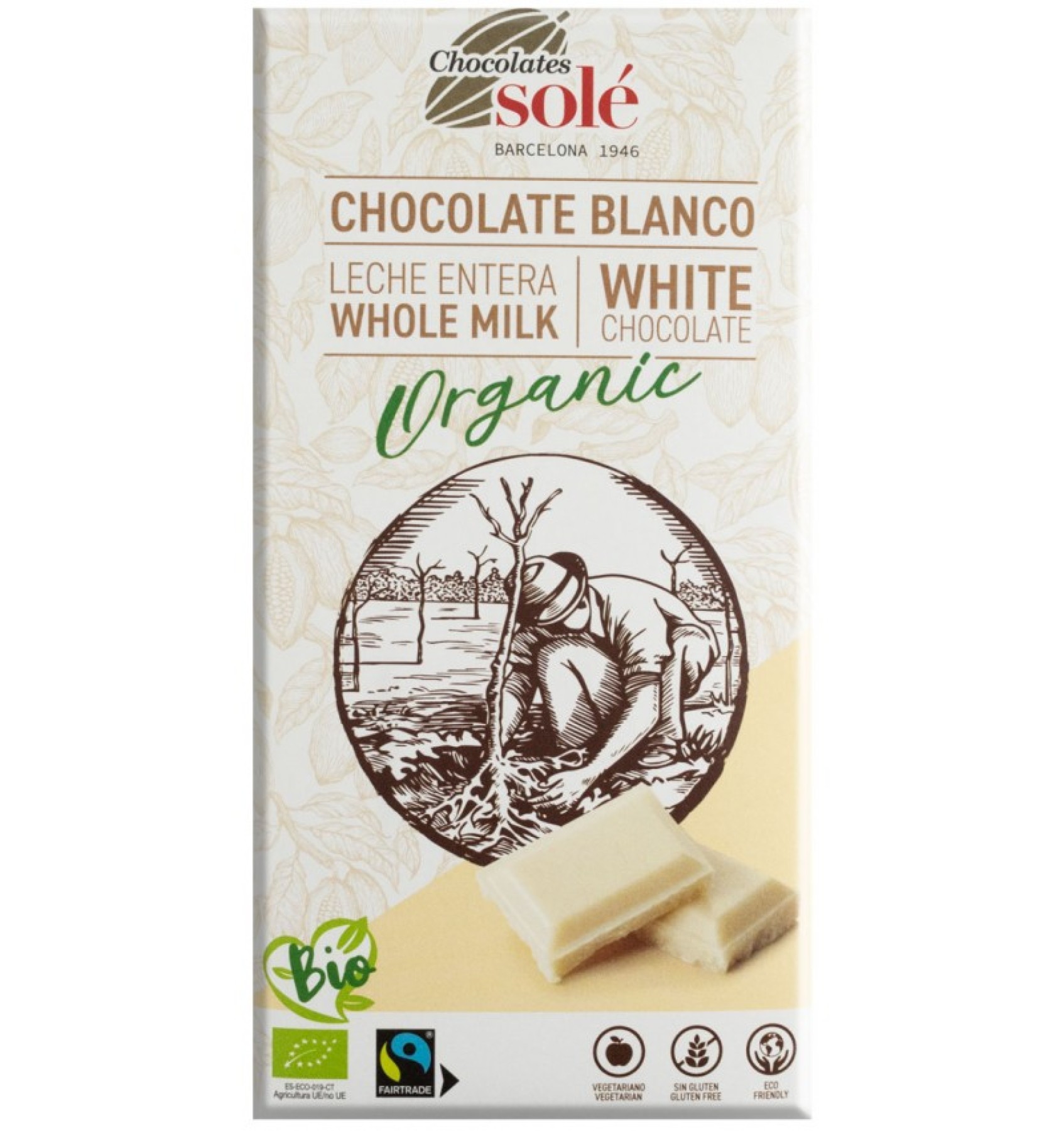 Ciocolata alba BIO, 100 g Chocolates