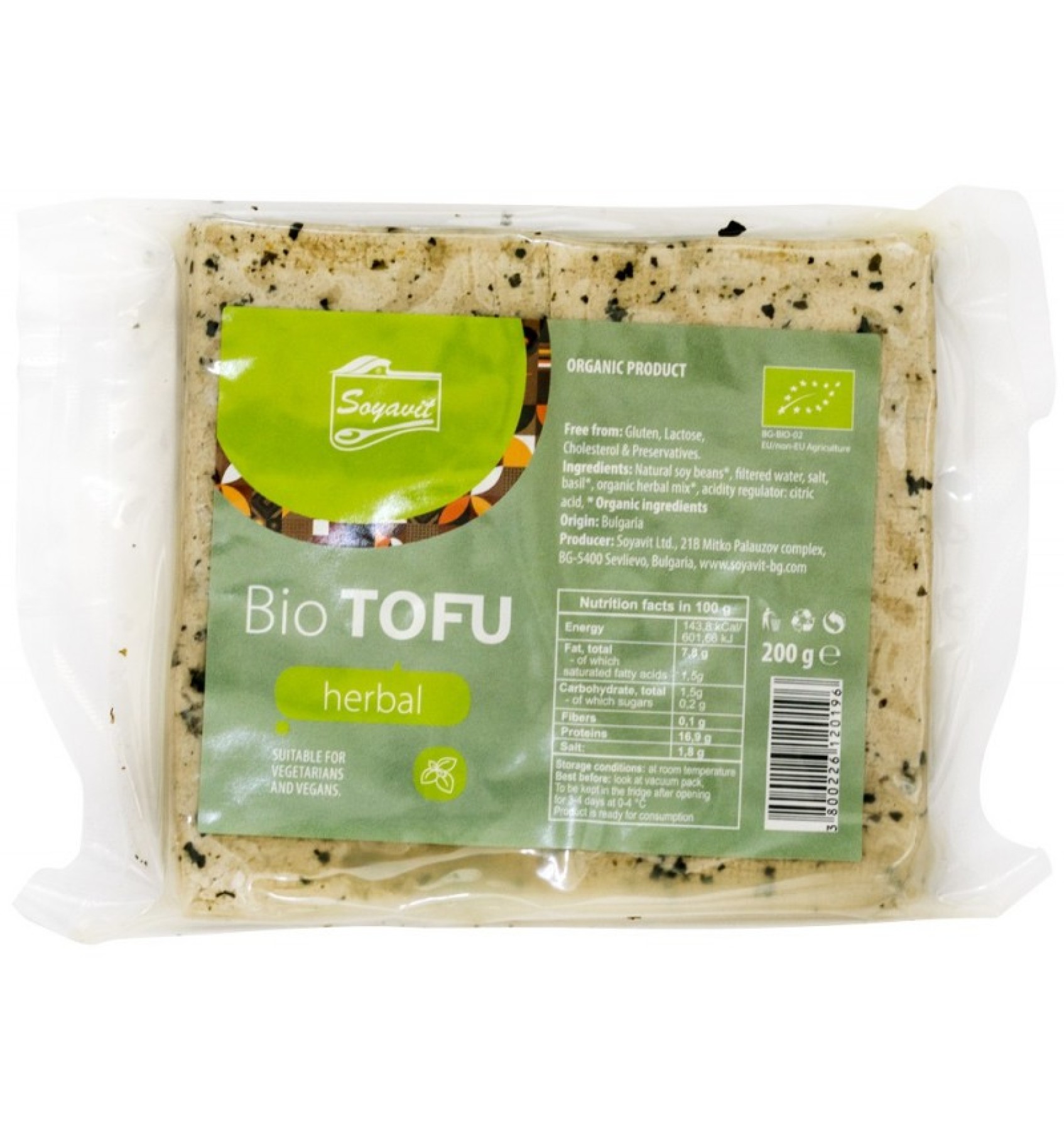 Tofu BIO cu verdeturi, 200 g