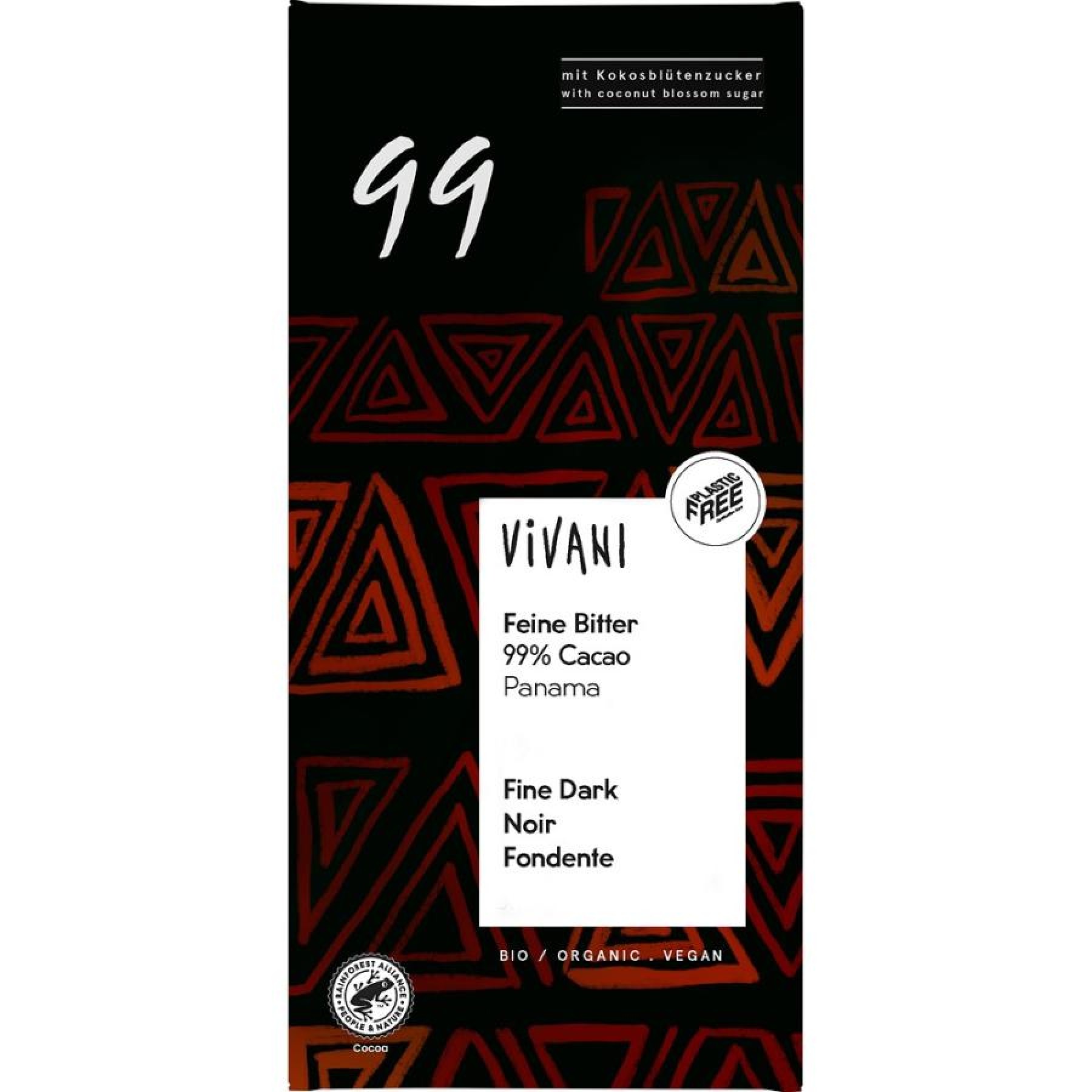 Ciocolata amaruie bio cu 99% cacao - 80 g