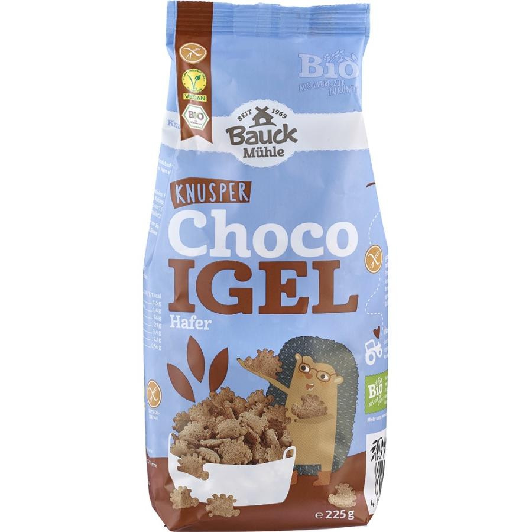 Arici crocanti din ovaz cu ciocolata fara gluten, eco - 225 g