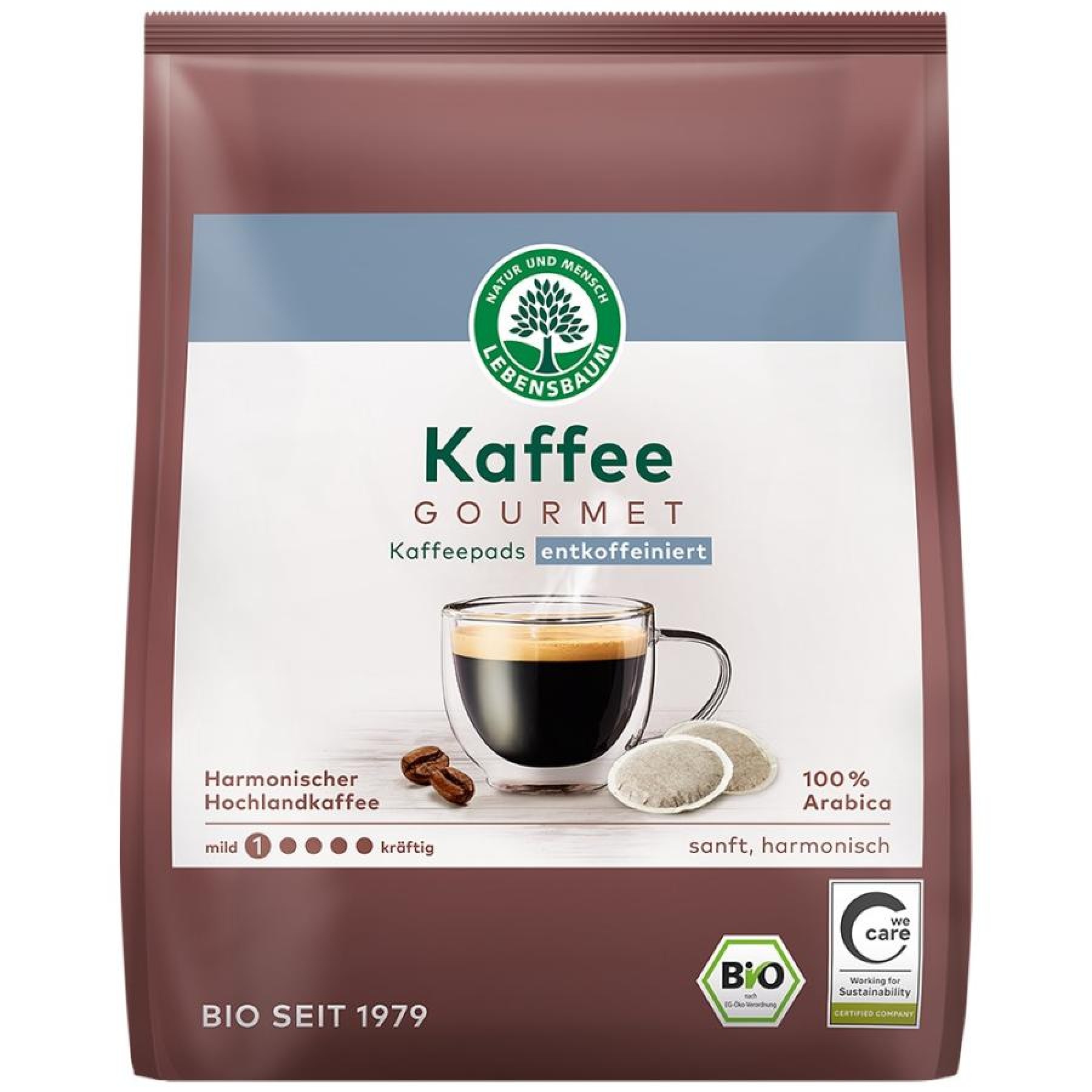 Paduri de cafea cremoasa decofeinizata 18x7g, eco - 126 g