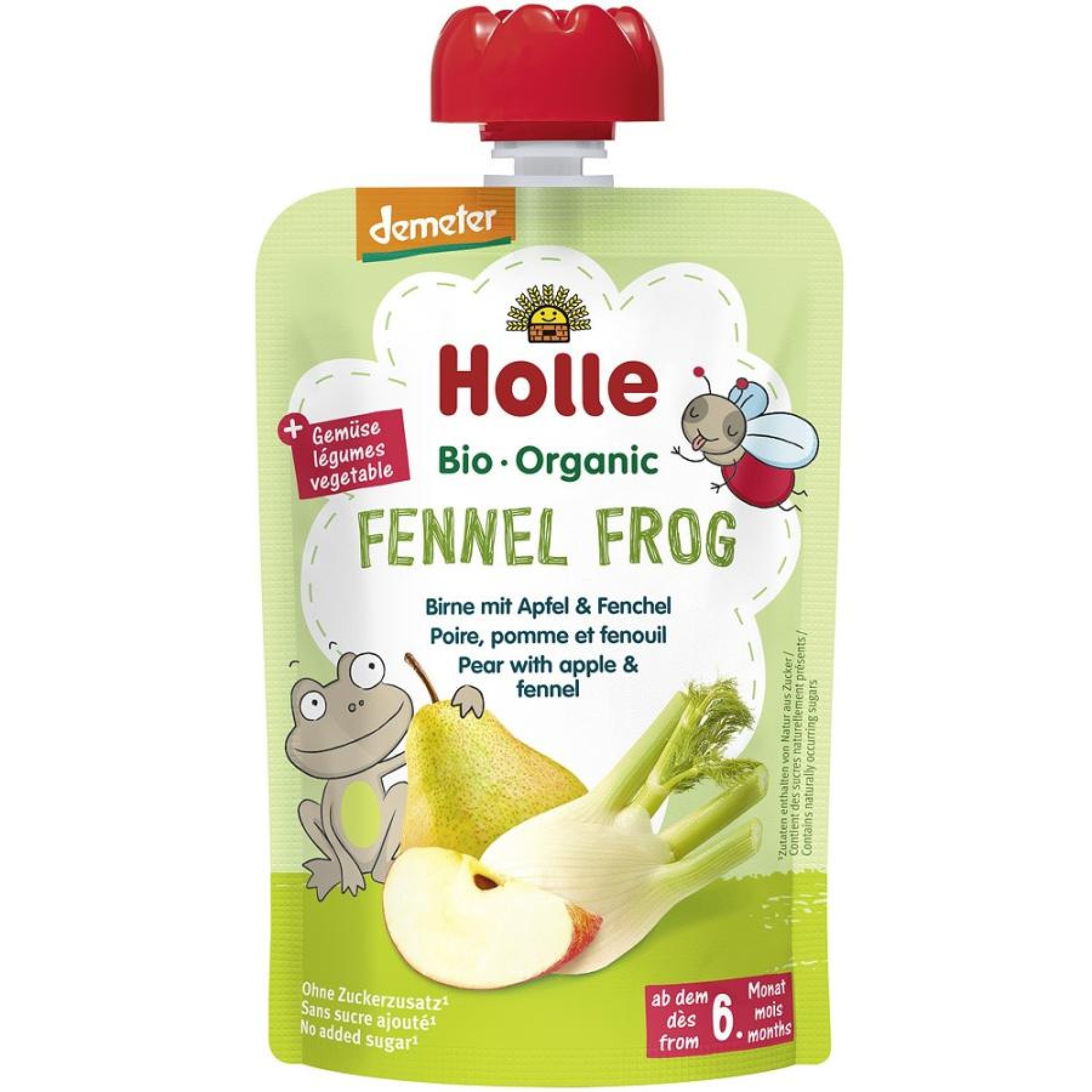 Piure bio de pere mere si fenicul pentru copii 6 luni - 100 g