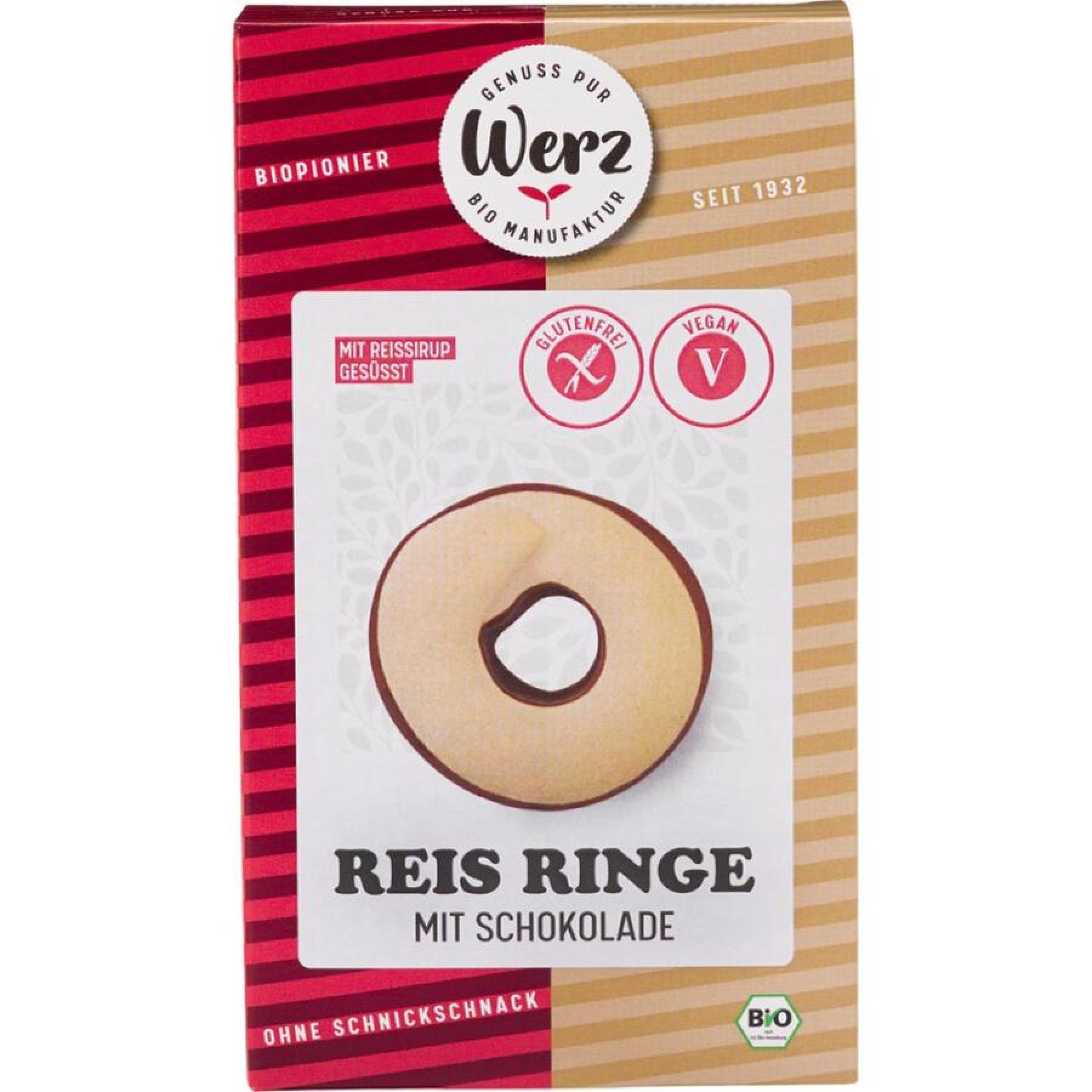 Biscuiti din orez integral cu glazura de ciocolata FARA GLUTEN, eco - 110 g