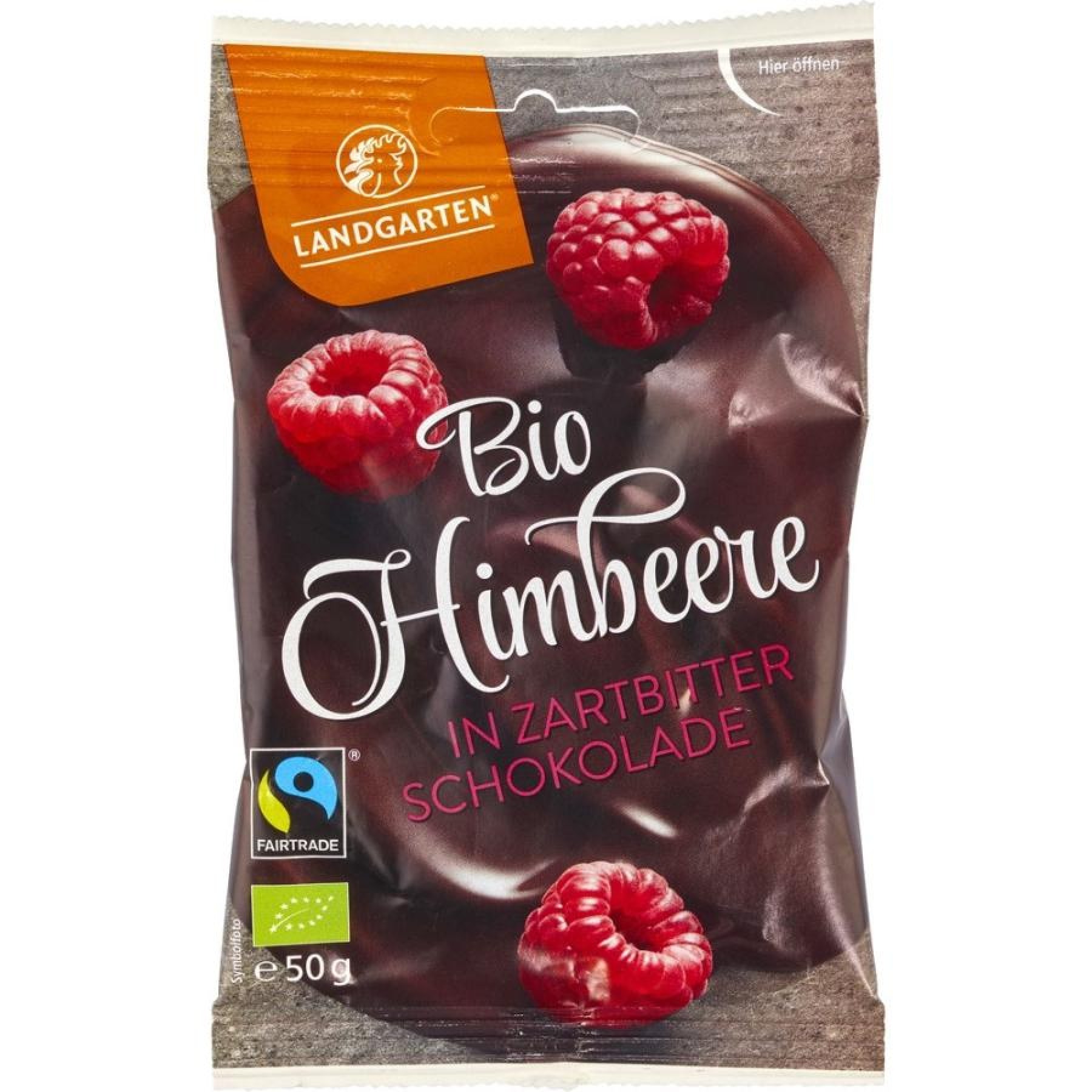 Zmeura liofilizata invelita in ciocolata amaruie fara gluten, eco - 50 g