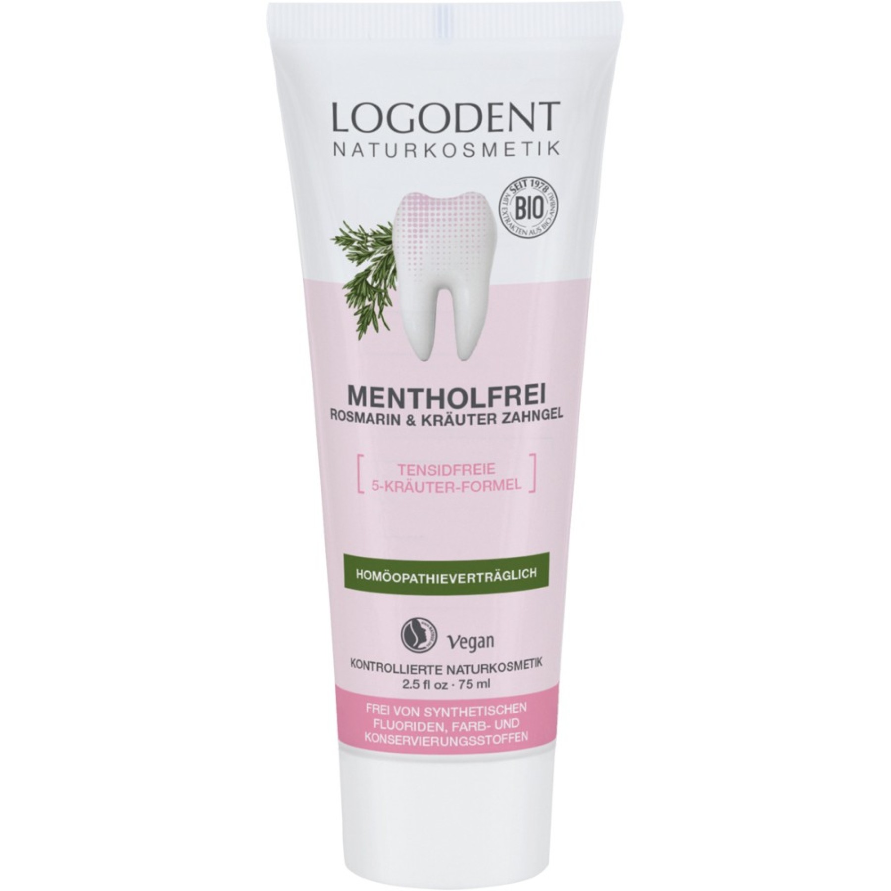 Pasta de dinti gel fara mentol cu rozmarin si plante - 75 ml