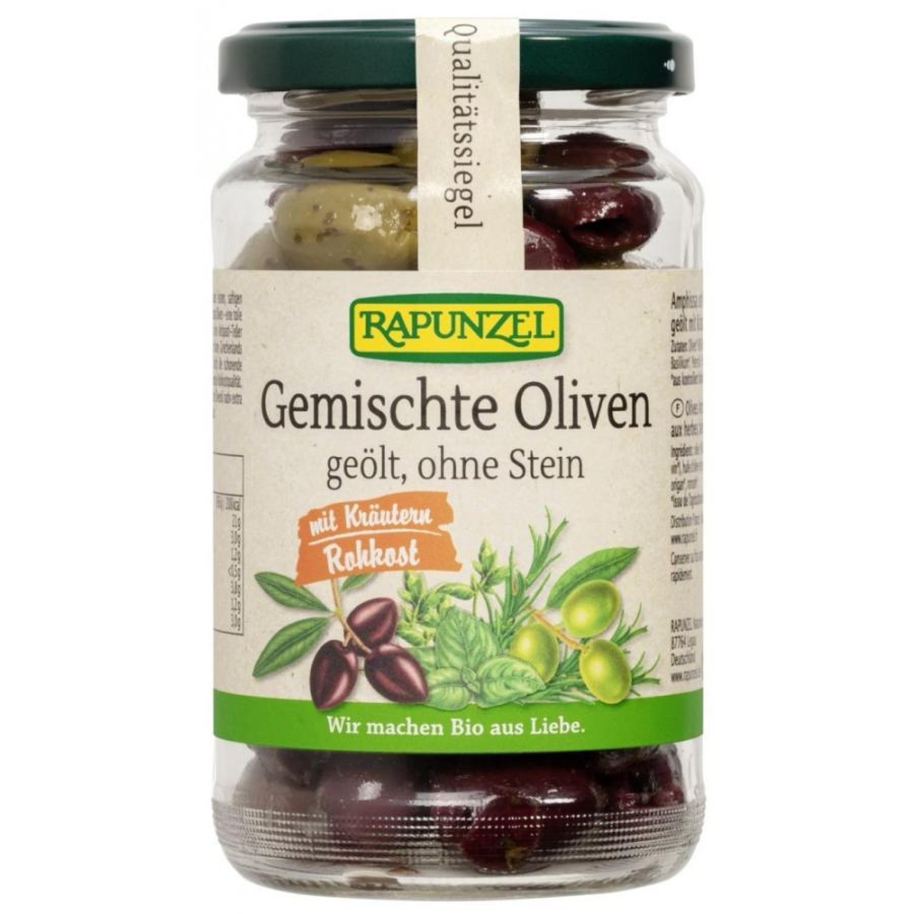 Amestec de masline uleiate cu ierburi fara samburi - 170 g