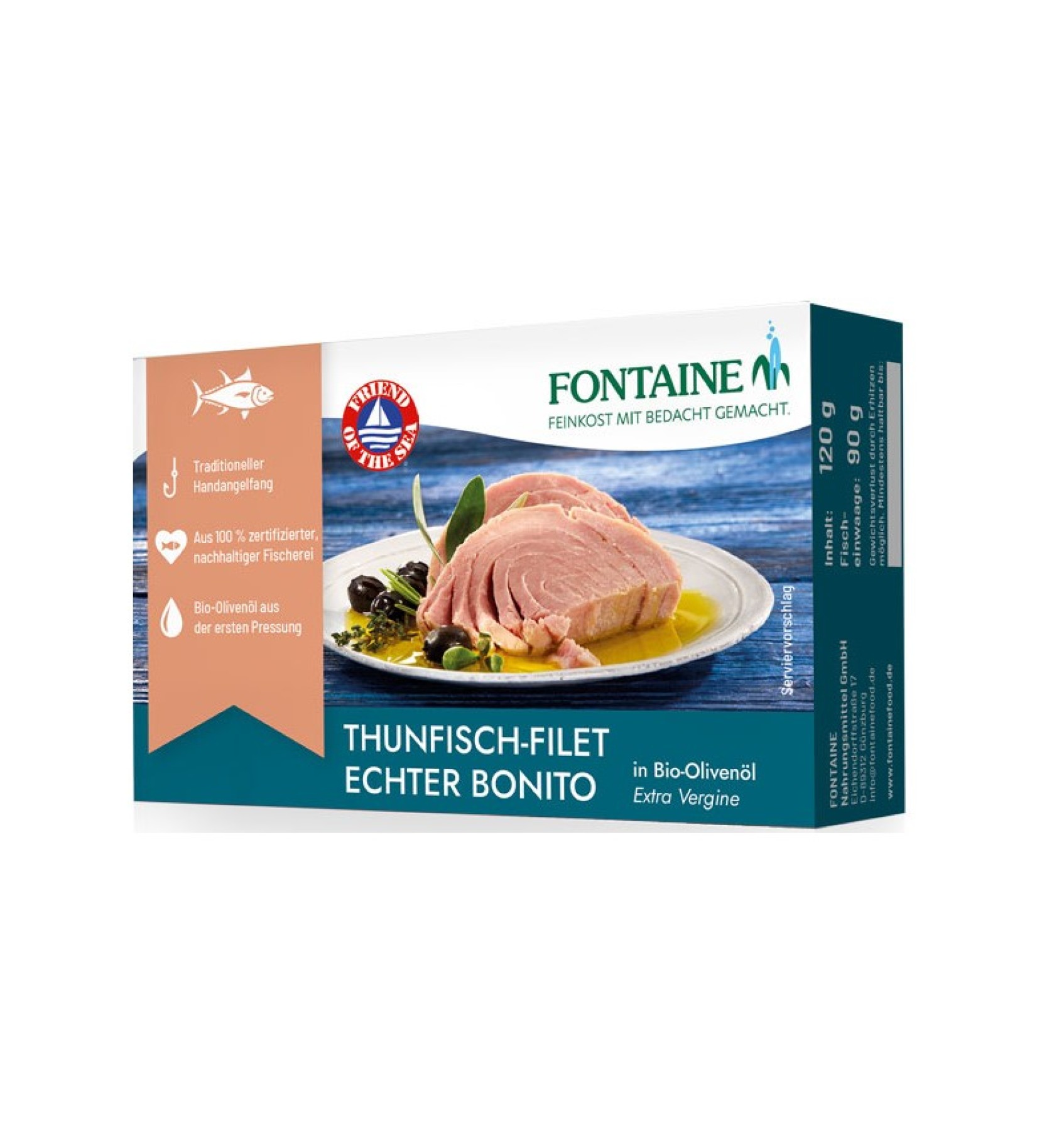 File de ton in ulei bio de masline - 120 g