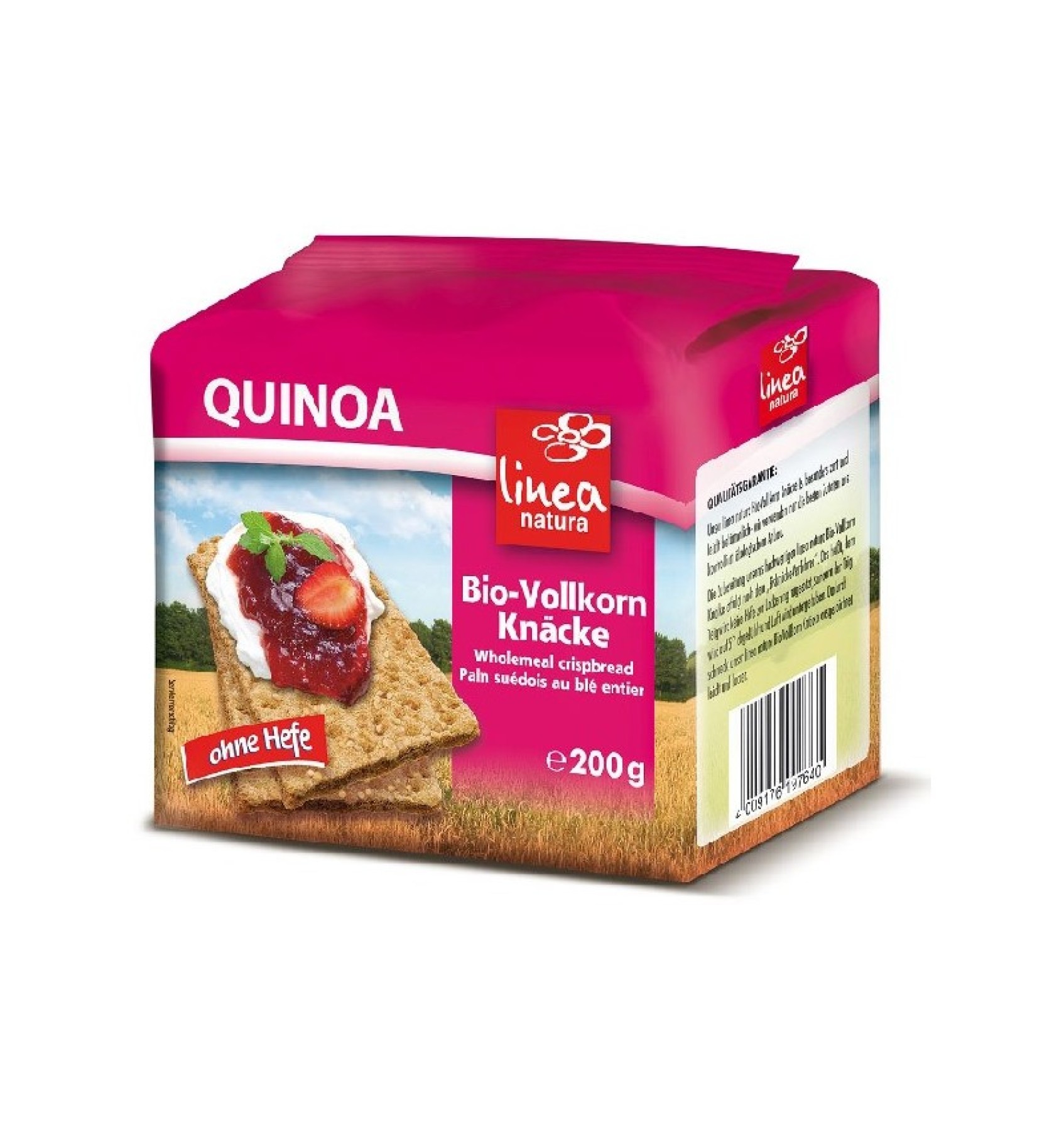 Paine BIO crocanta din faina integrala de Quinoa, 200g Linea Natura