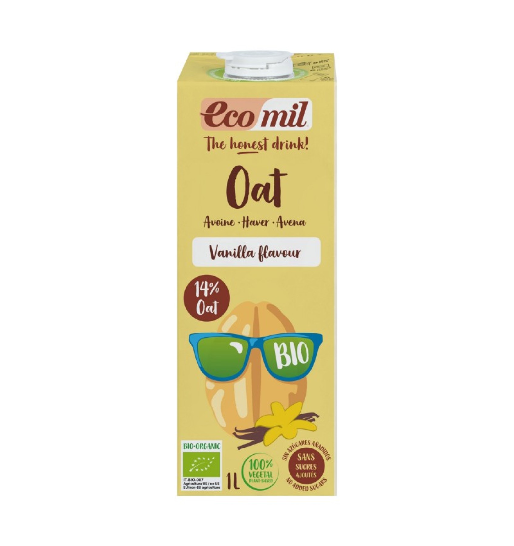ECO/BIO Bautura vegetala de ovaz cu vanilie, fara zahar adaugat 1l