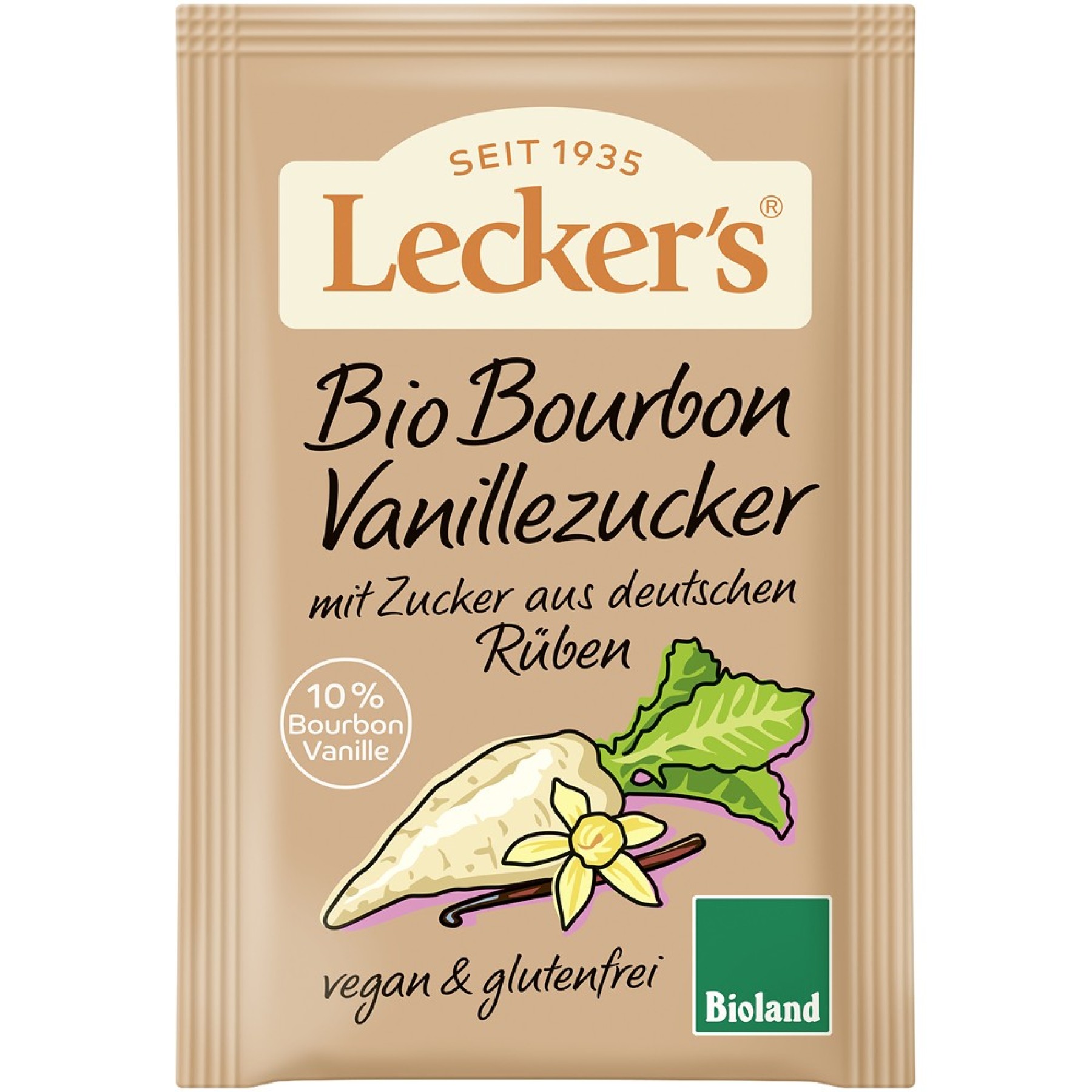 Zahar de sfecla vanilat cu vanilie Bourbon 3x8g  fara gluten si vegan, eco - 24 g