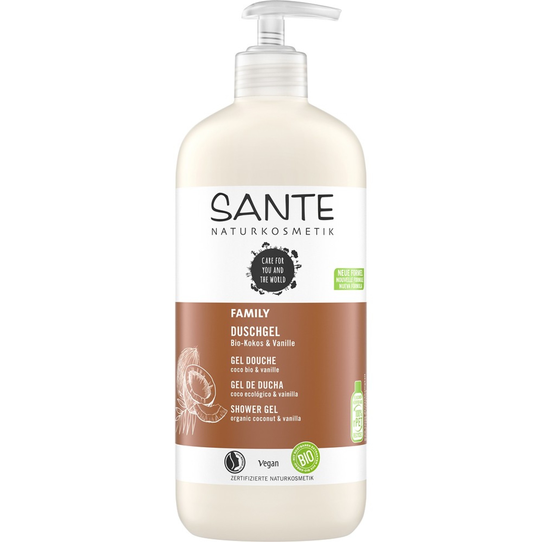Gel de dus cu cocos bio si vanilie - 500 ml