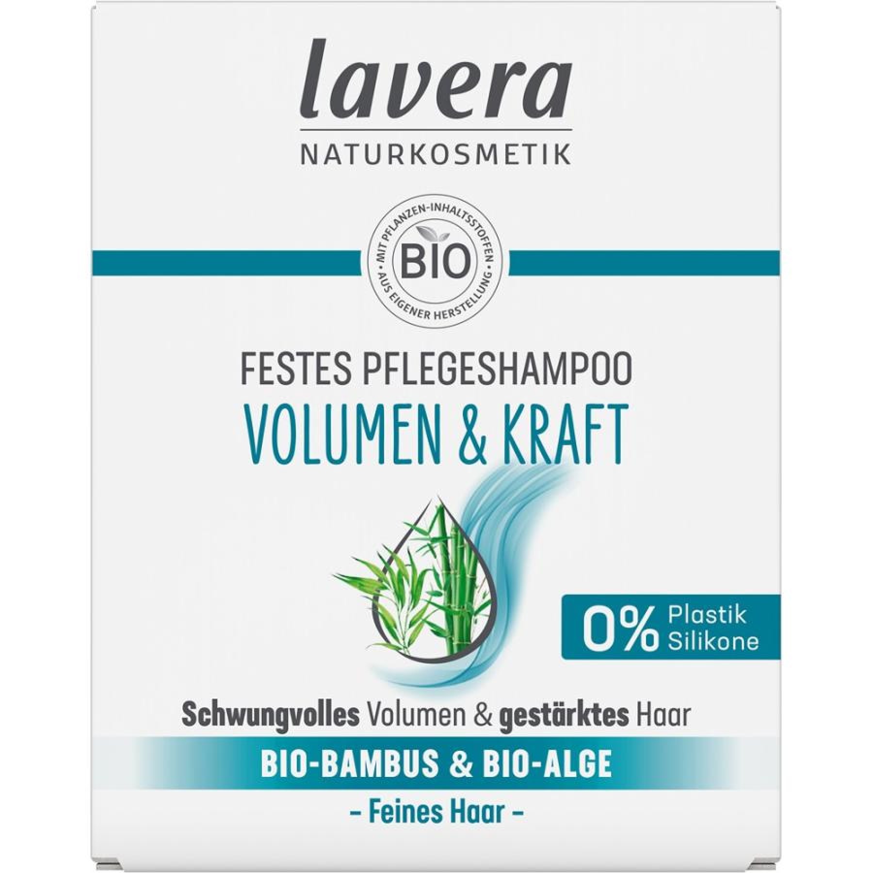 Sampon solid pentru volum si par puternic cu bambus bio si alge bio - 50 g