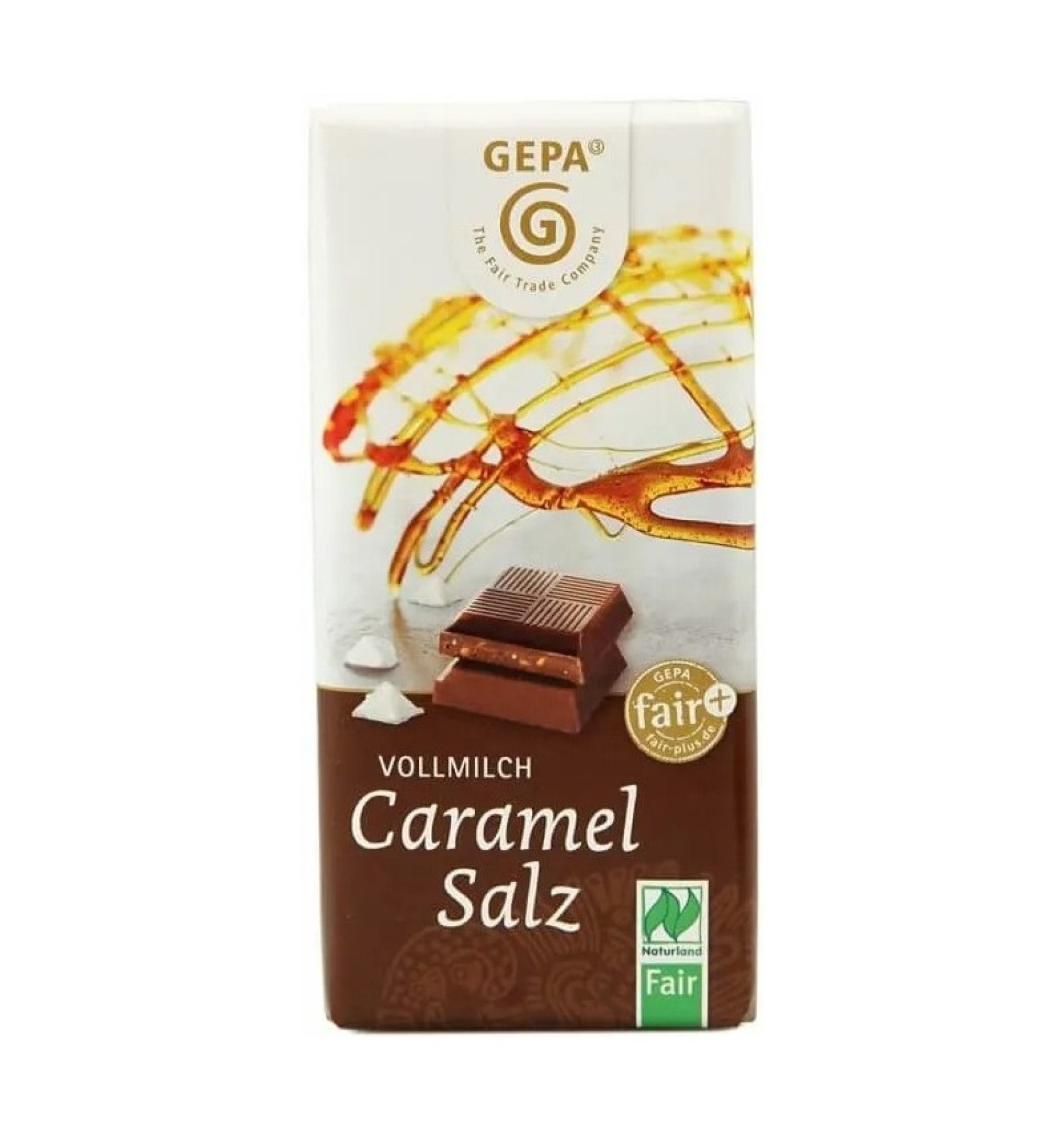 Ciocolata bio cu lapte si caramel sarat, 40g