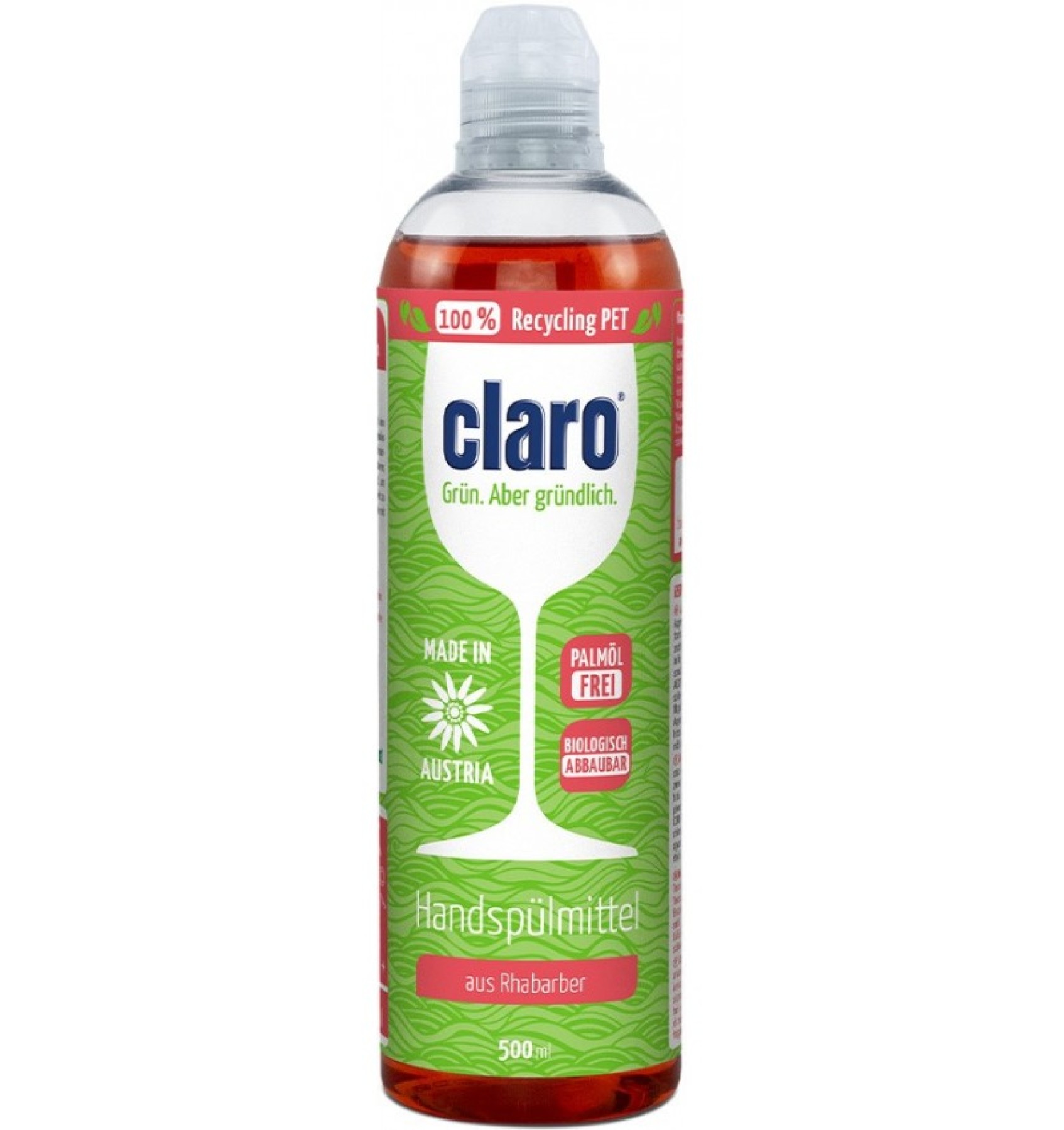 DETERGENT LICHID ECOLOGIC PENTRU SPALAREA MANUALA A VASELOR, CU RUBARBA, 500 ML