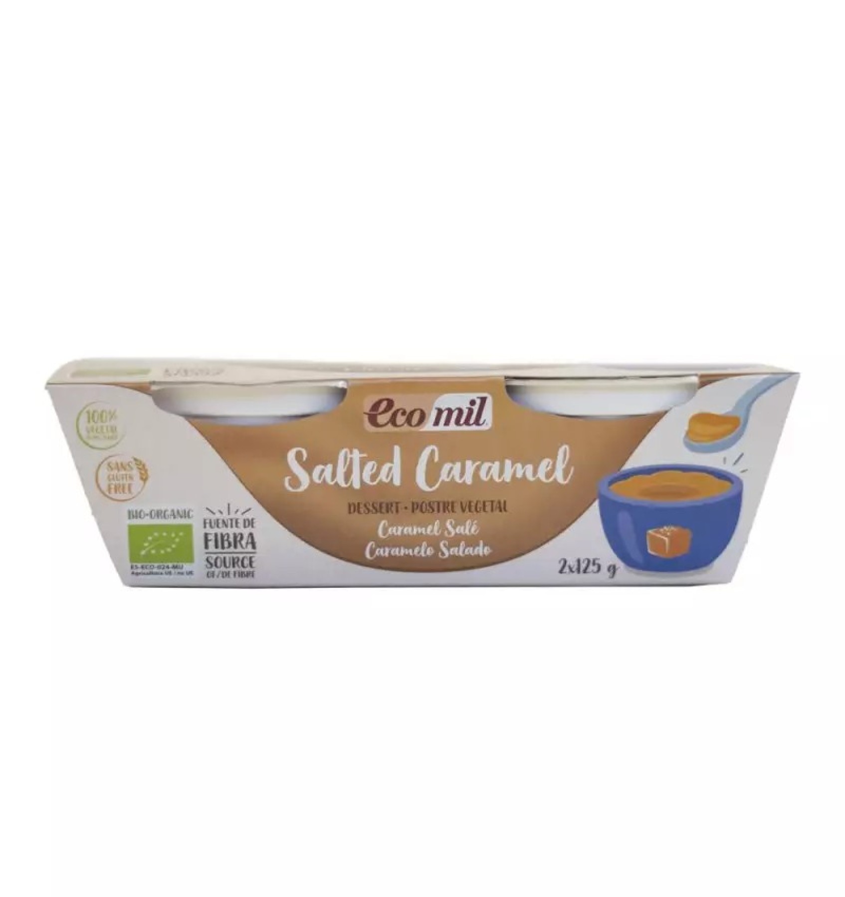Desert bio cu caramel sarat 2×125 g