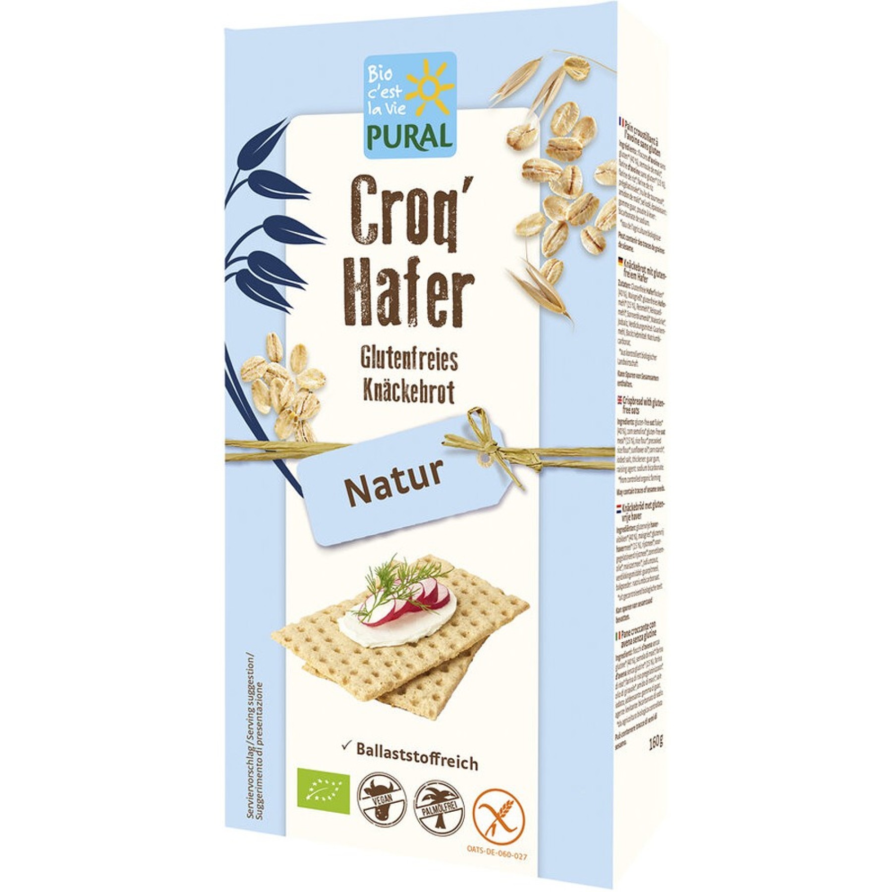 Crackers din ovaz fara gluten, eco - 160 g