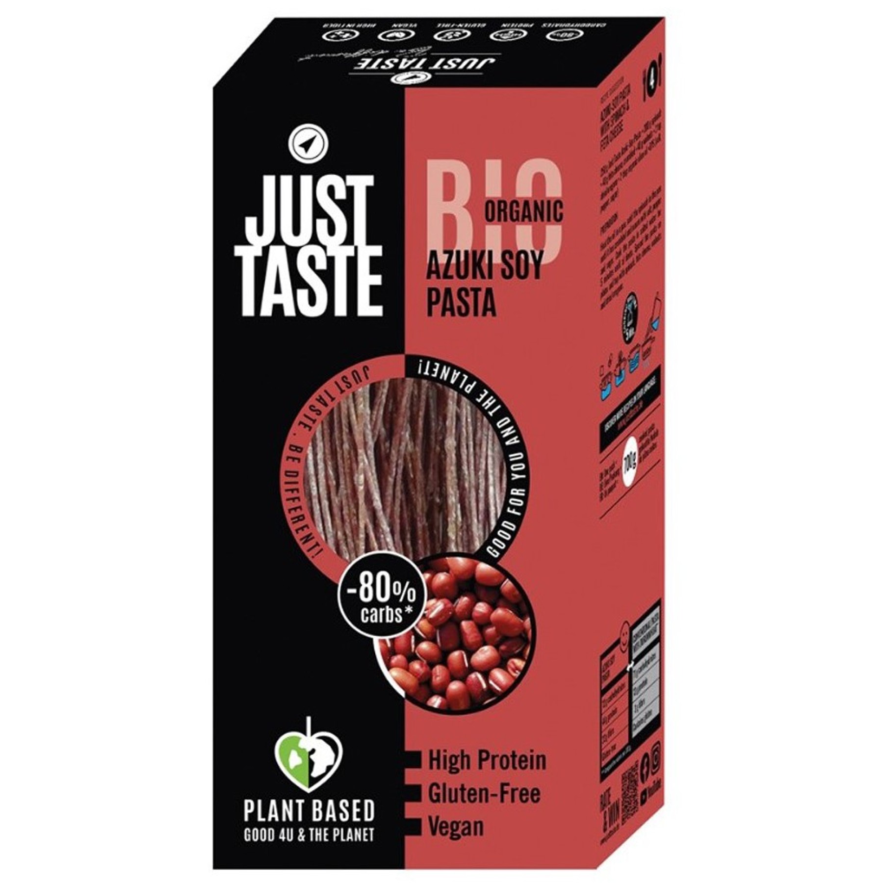 Spaghetti proteice din soia si fasole azuki fara gluten, eco - 250 g