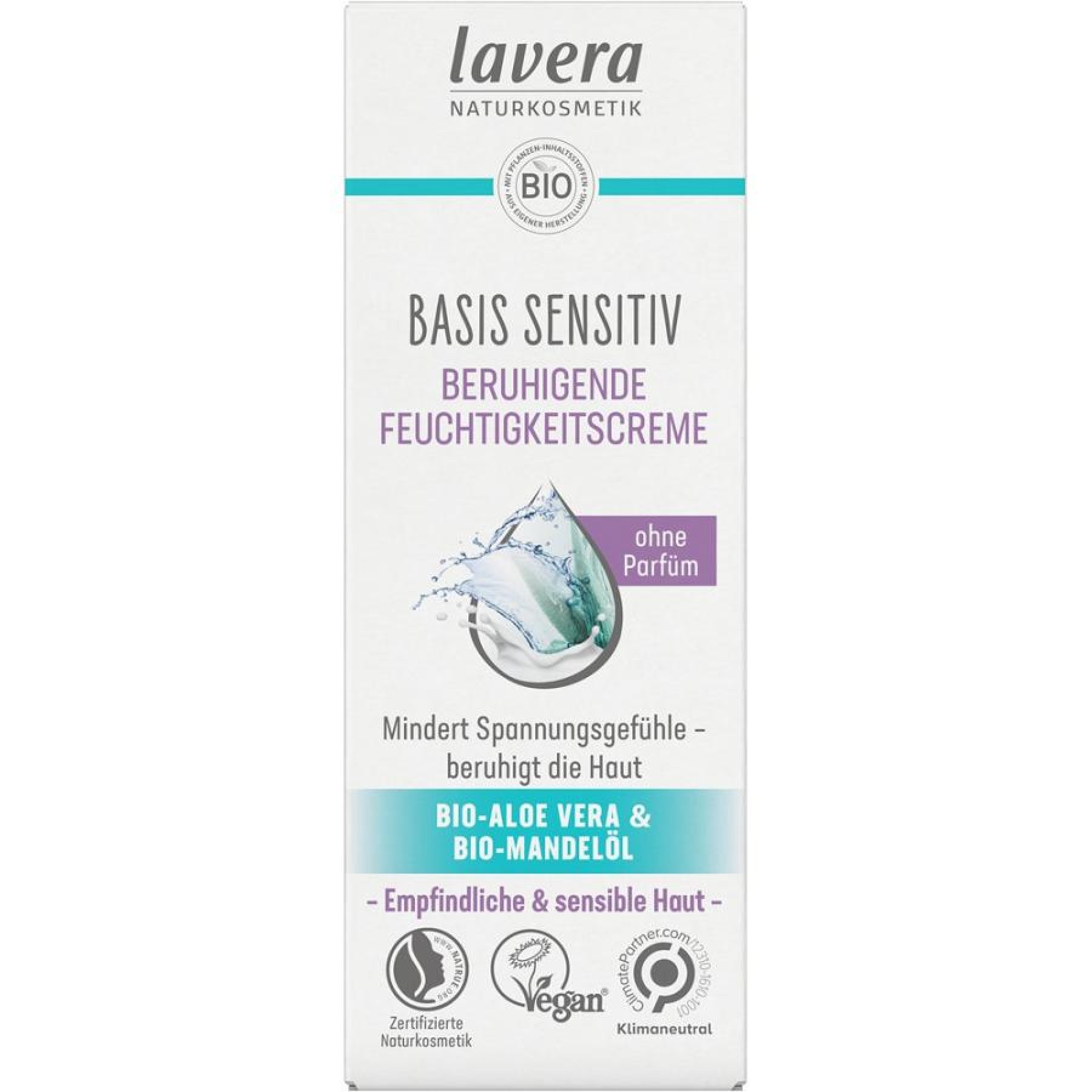 Crema sensitiv hidratanta si calmanta cu aloe vera bio si ulei de migdale bio pentru ten sensibil - 50 ml