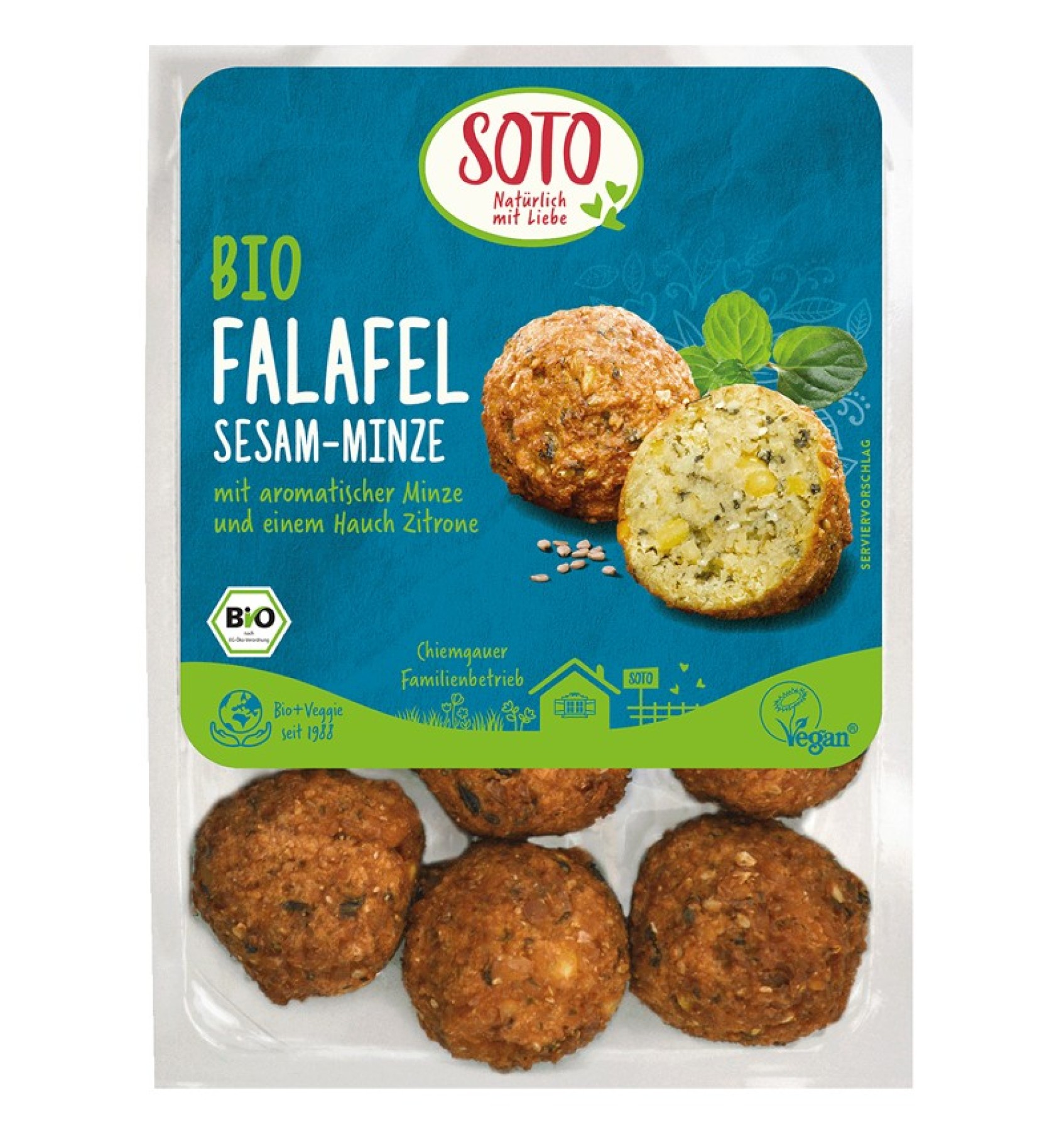 ECO/BIO Falafel cu susan si menta, 9buc, 220g