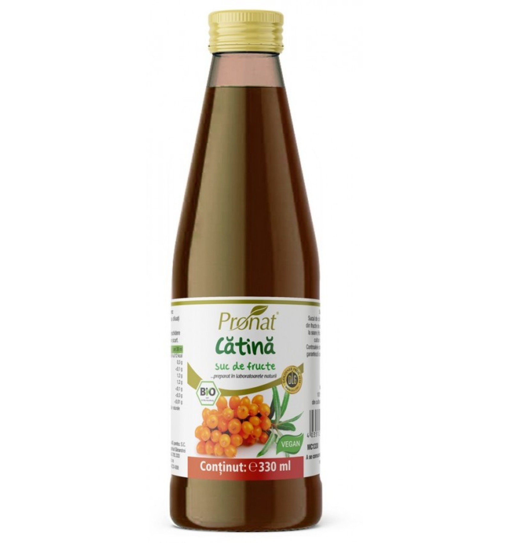 Suc de catina alba 100%, bio, 330 ml