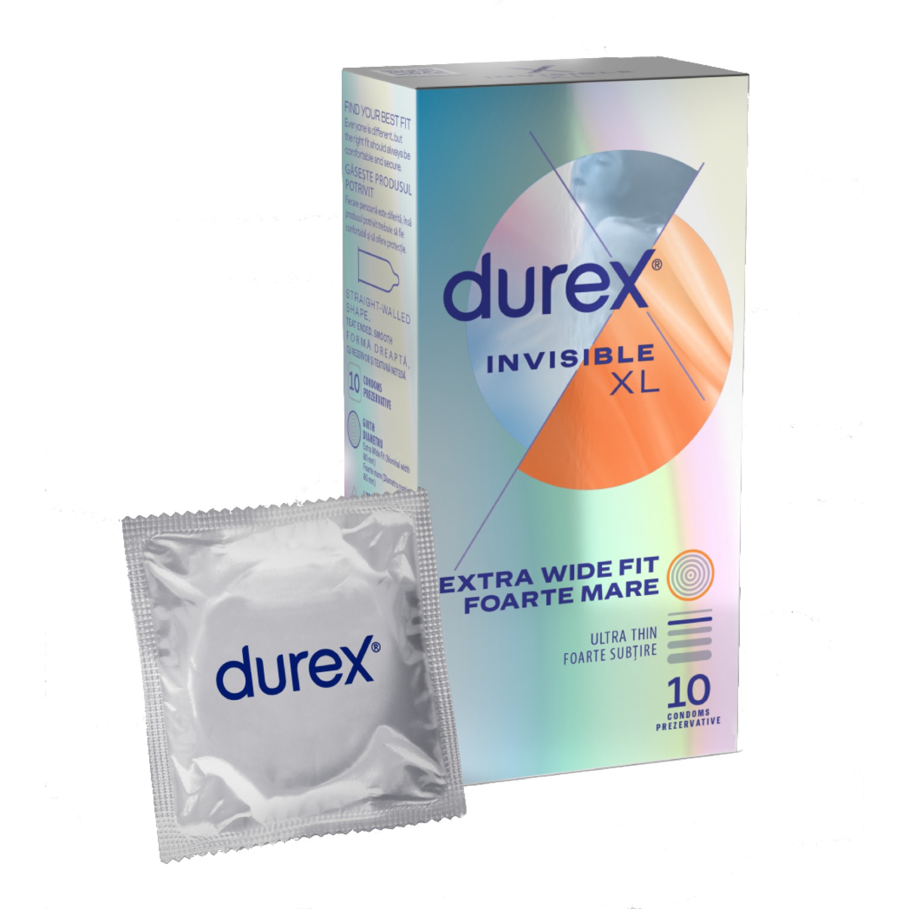 Prezervative Durex Invisible XL, 10 buc