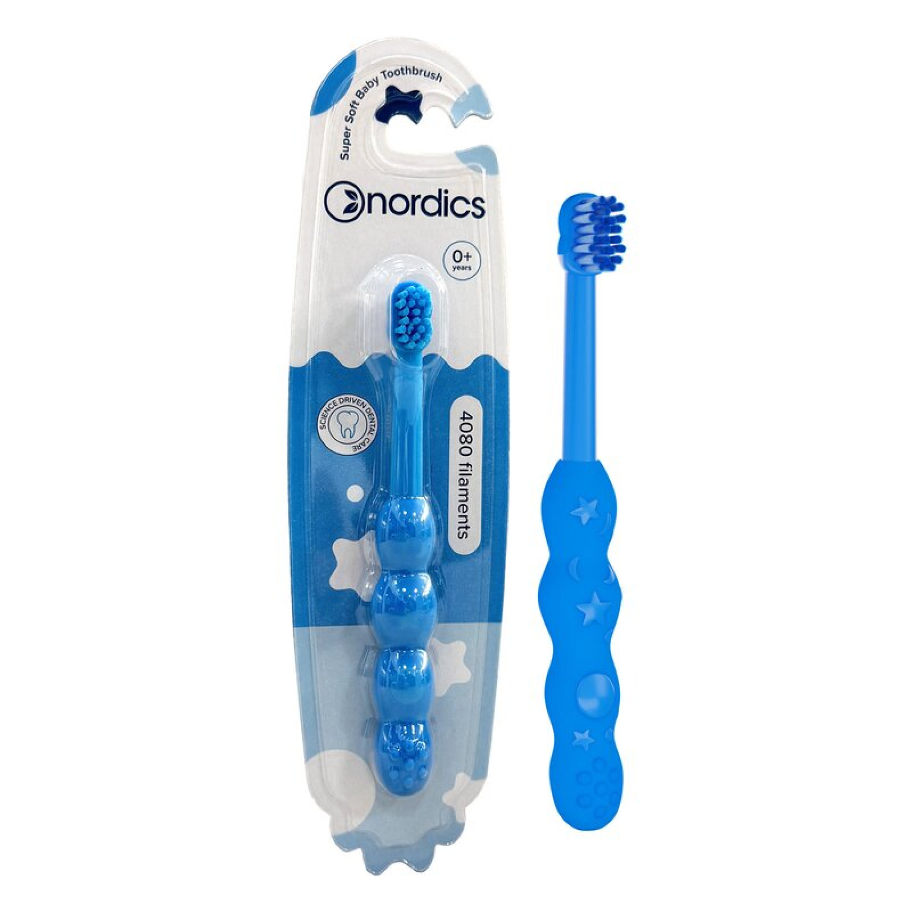 Periuta de dinti pentru copii 9240 filamente - super moale - +3 ani - albastru Nordics