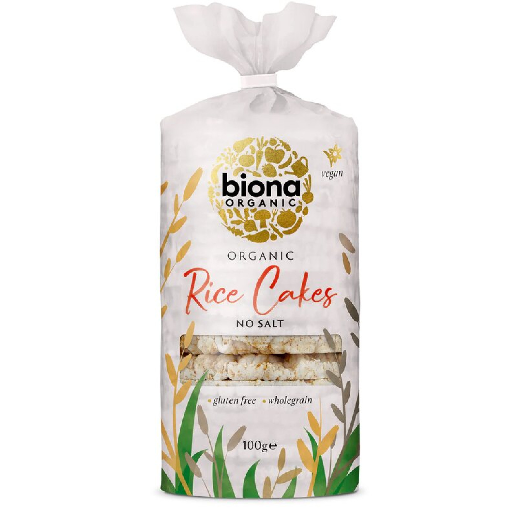 Rondele de orez integral expandat fara sare bio 100g Biona