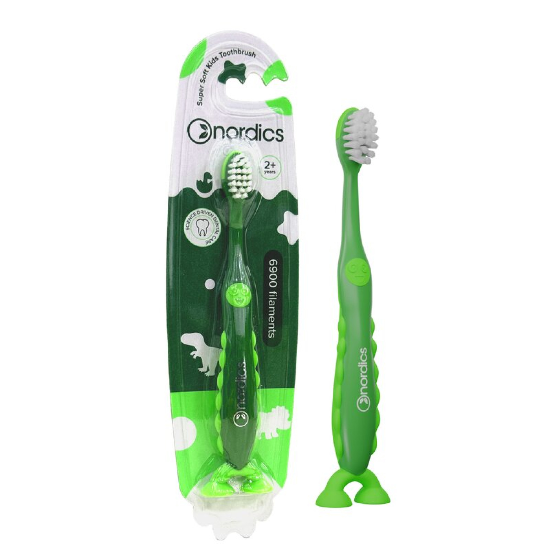 Periuta de dinti pentru copii 6900 filamente - super moale - + 2 ani - verde  Nordics