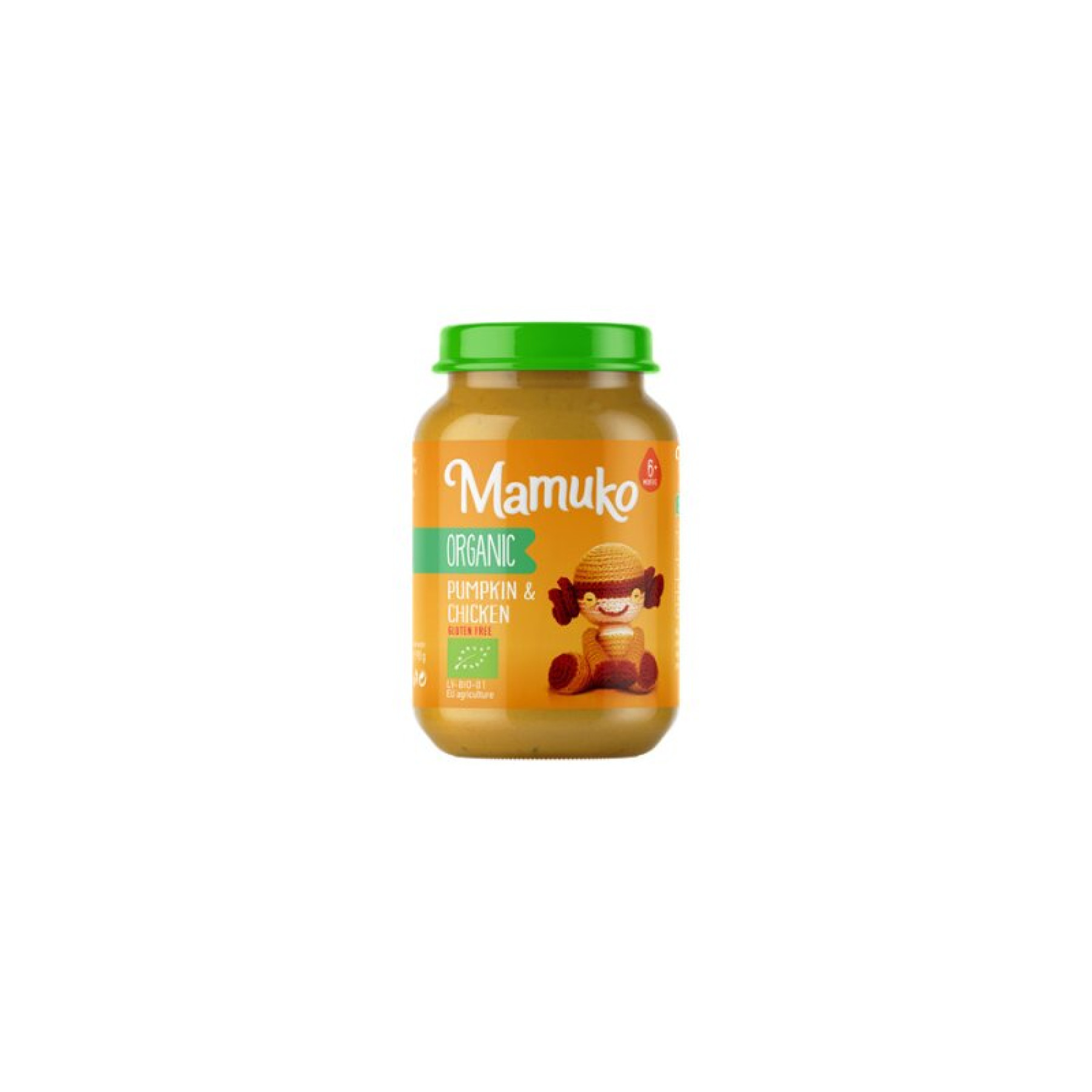 Piure de dovleac cu pui bio 6+luni 190g Mamuko
