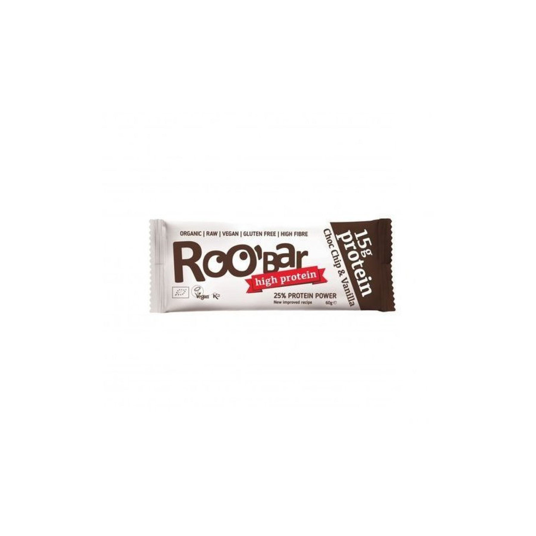 Baton proteic cu vanilie si ciocolata bio 60g Roobar