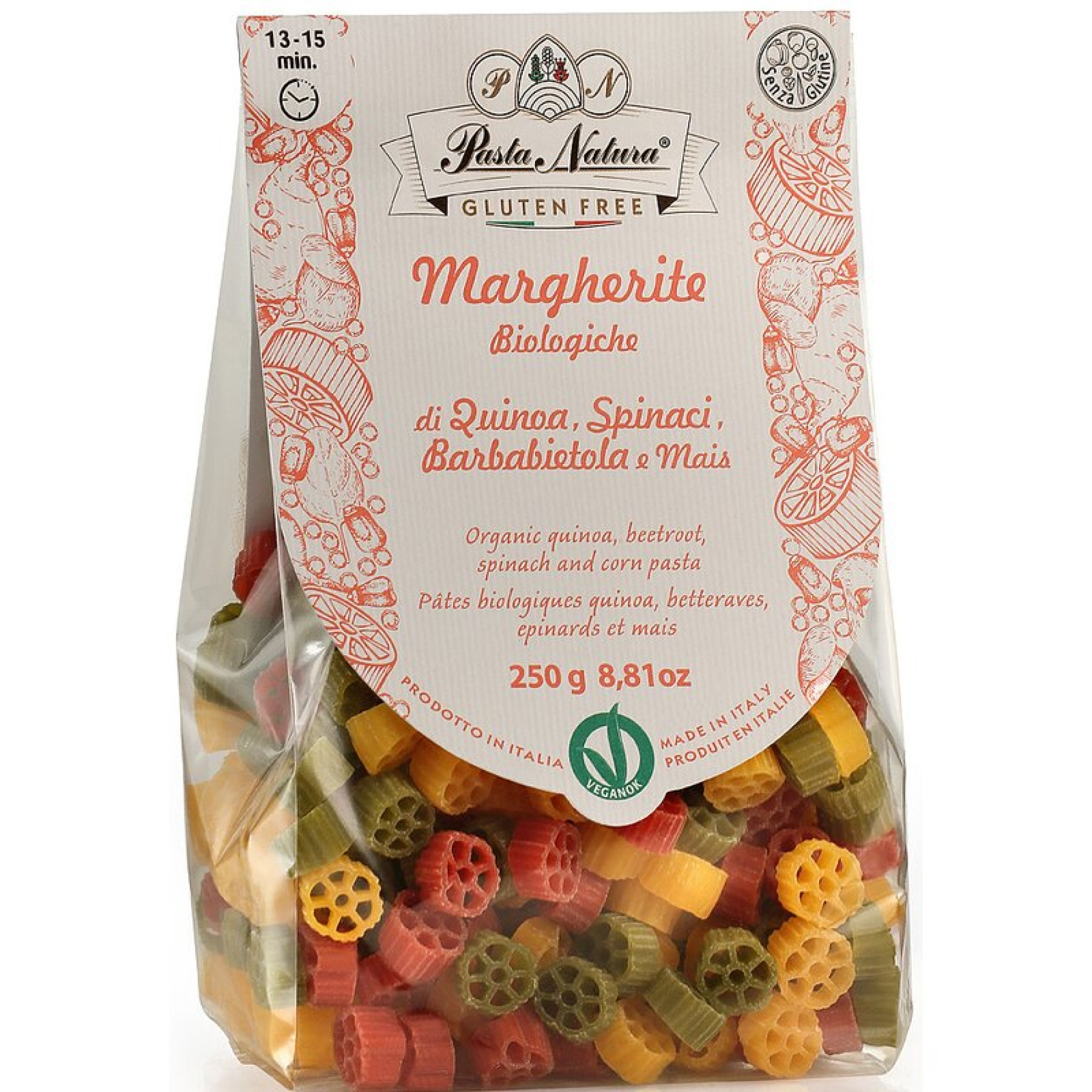 Paste margarete tricolore bio 250g Pasta Natura