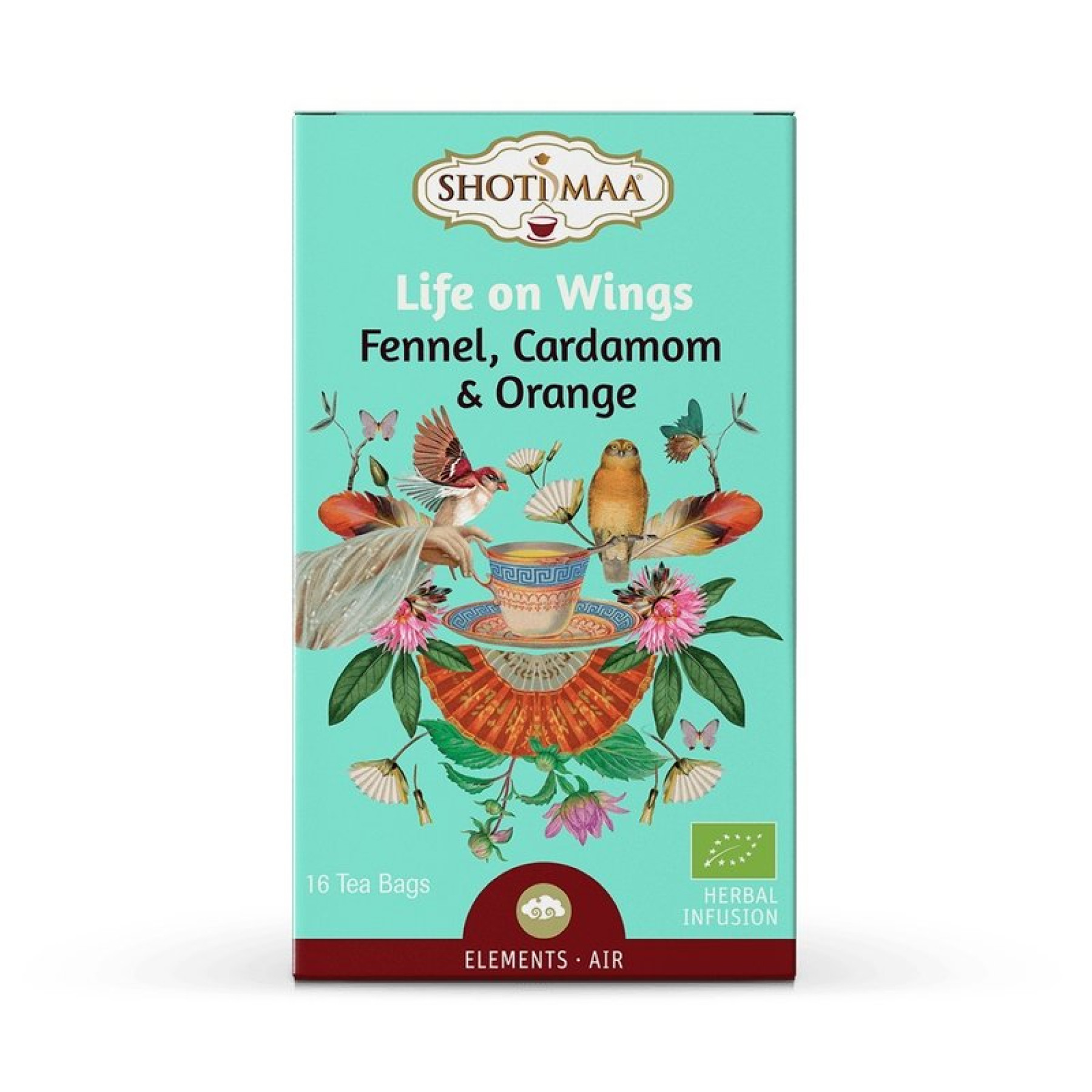 Ceai elements - life on wings - fenicul, cardamom si portocala bio 16dz x 2g 32g Shotimaa