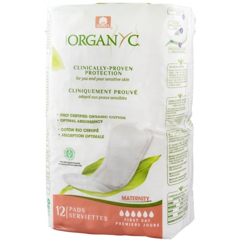 Igiena intima, Absorbante intime din bumbac 100% organic, pentru perioada de dupa nastere 12 buc, biomag.ro