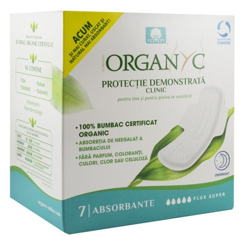 Igiena intima, Absorbante intime superflow din bumbac organic 7 buc, biomag.ro