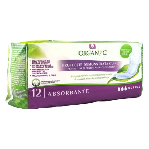 Igiena intima, Absorbante normale pentru incontinenta, din bumbac organic, 12 buc, biomag.ro