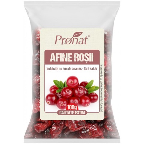 Fructe uscate, Afine rosii uscate (merisoare, cranberry), 100g, biomag.ro