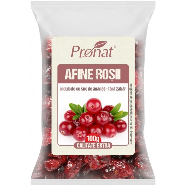 Afine rosii uscate (merisoare, cranberry), 100g