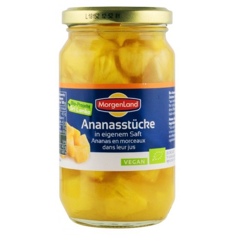 Dulceturi, Compoturi, Ananas bio bucati in suc propriu, 350g, biomag.ro