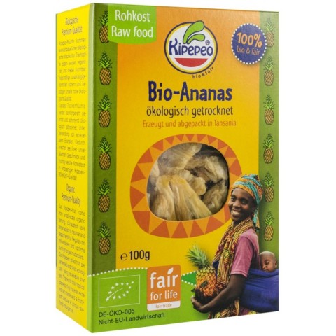 Biohof Achleitner, Ananas bio si fairtrade, bucati uscate, 100g kipepeo, biomag.ro