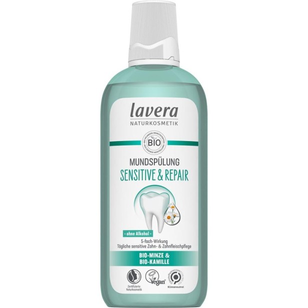 Apa de gura sensitive cu menta si musetel bio - 400 ml