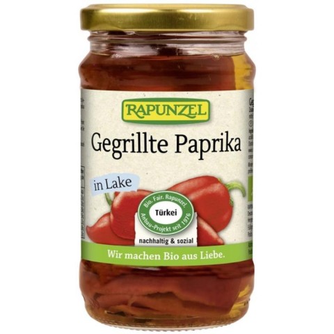 Antipasti bio, Ardei rosu copt in saramura - 310 g, biomag.ro