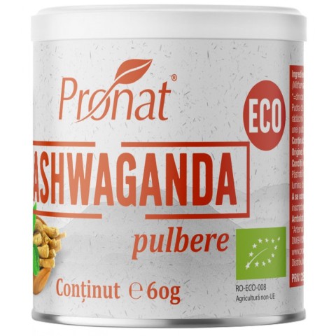 Pronat Can Pack, Ashwaganda bio pulbere, 60g, biomag.ro